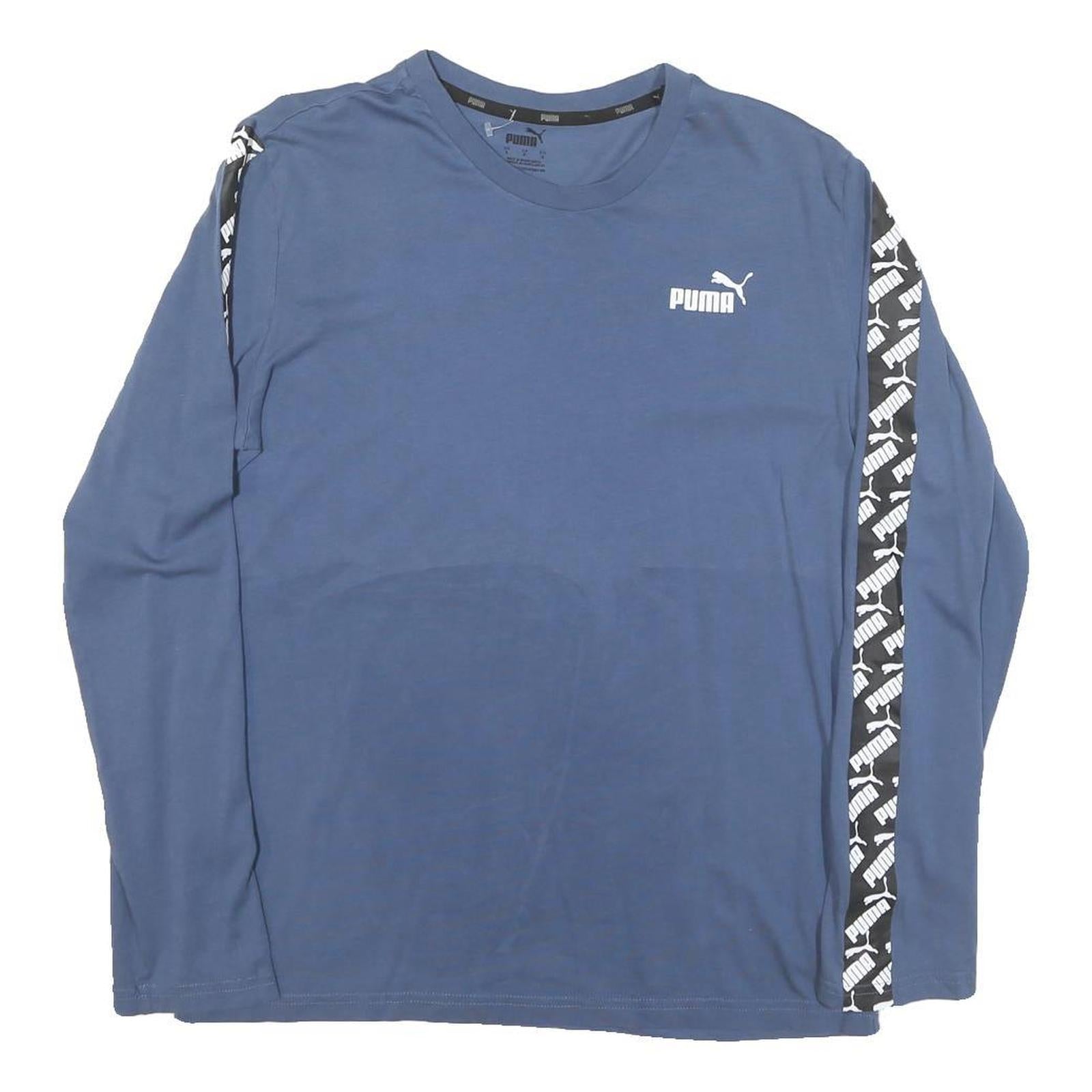 Buy PUMA Mens Blue & Black Graphic T-Shirt S Long Sleeve Crew Neck Sportswear Refurbished - $28.59 PUMA Mens Blue & Black Graphic T-Shirt S Long Sleeve Crew Neck Sportswear Refurbished - N/A refurbished available on Cerqular
