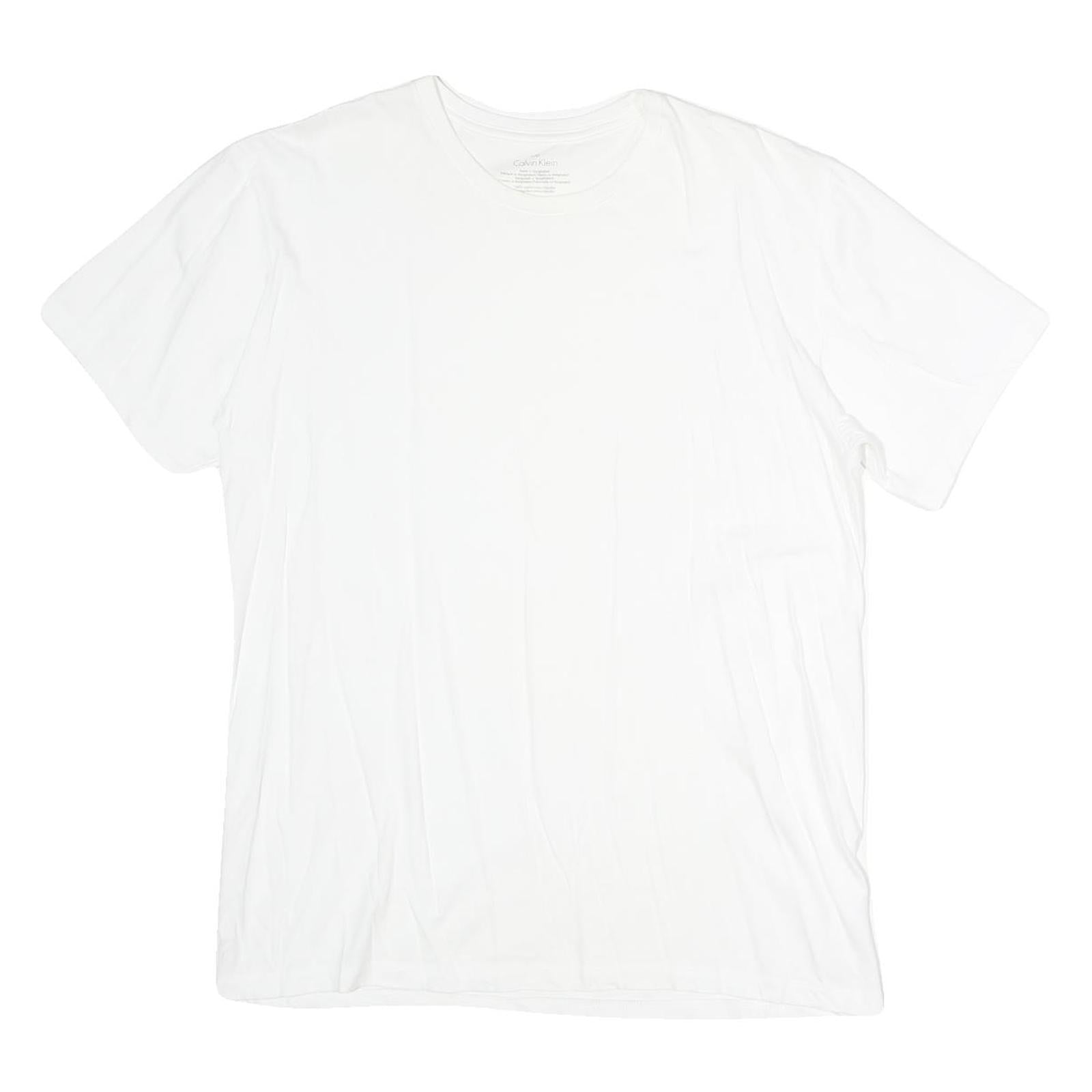 CALVIN KLEIN Mens White Classic T-Shirt L Short Sleeve Crew Neck Plain Cotton Refurbished - N/A refurbished available on Cerqular