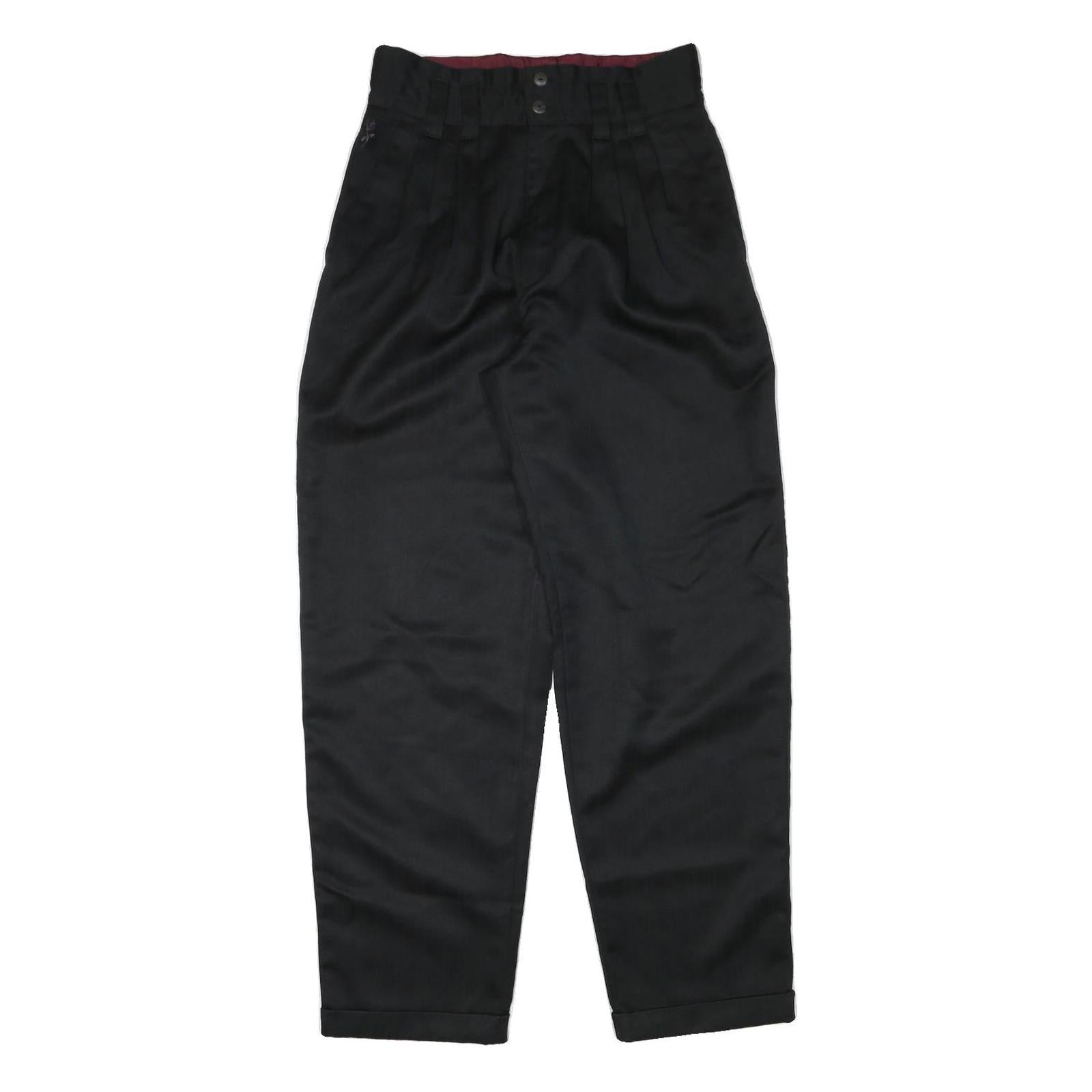 Womens Black Relaxed Fit Trousers W28 L30 Polyester Blend Zip Closure Refurbished - N/A refurbished available on Cerqular