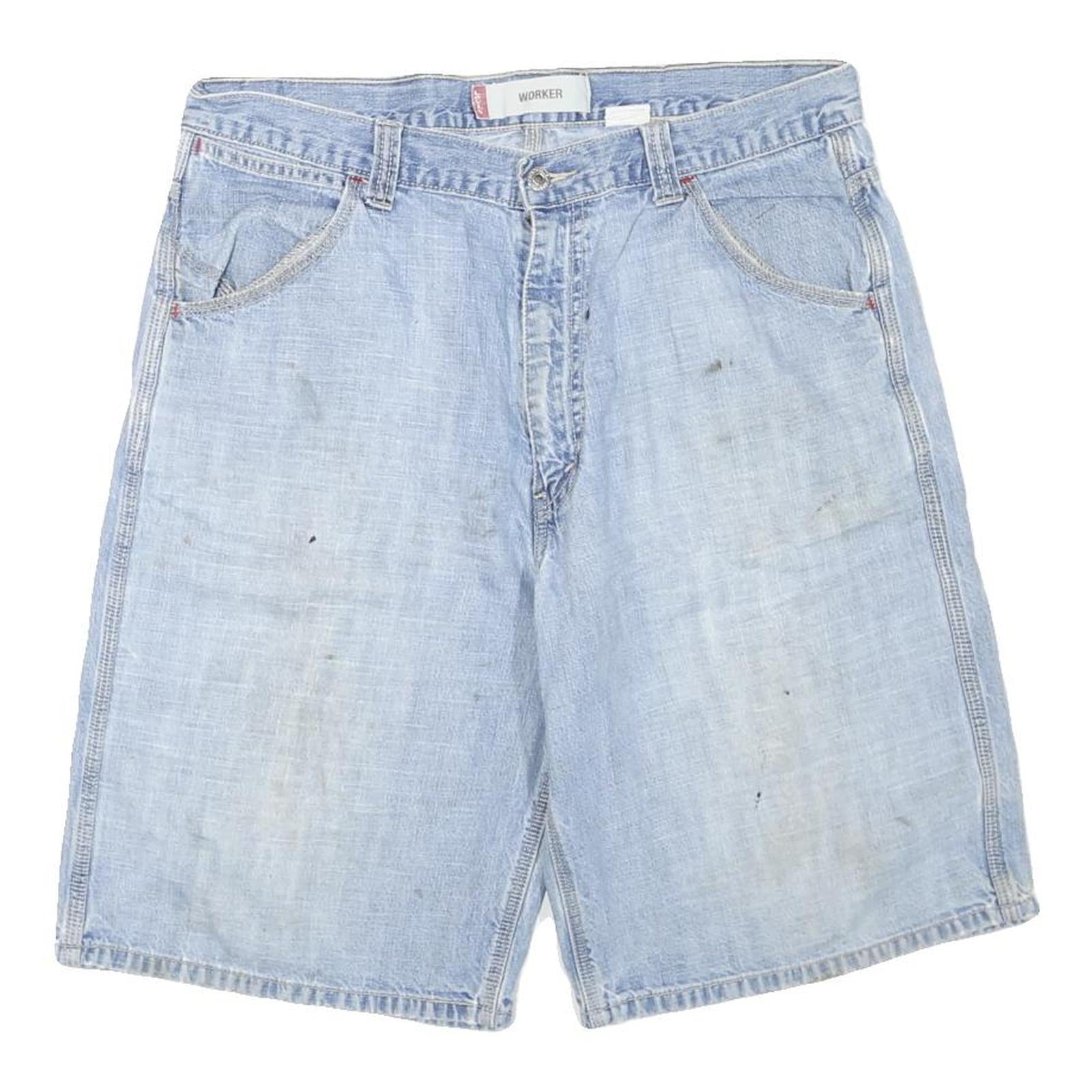 LEVI'S Mens Cotton Blend Light Blue Denim Casual Shorts XL W36 Worker Style Refurbished - N/A refurbished available on Cerqular