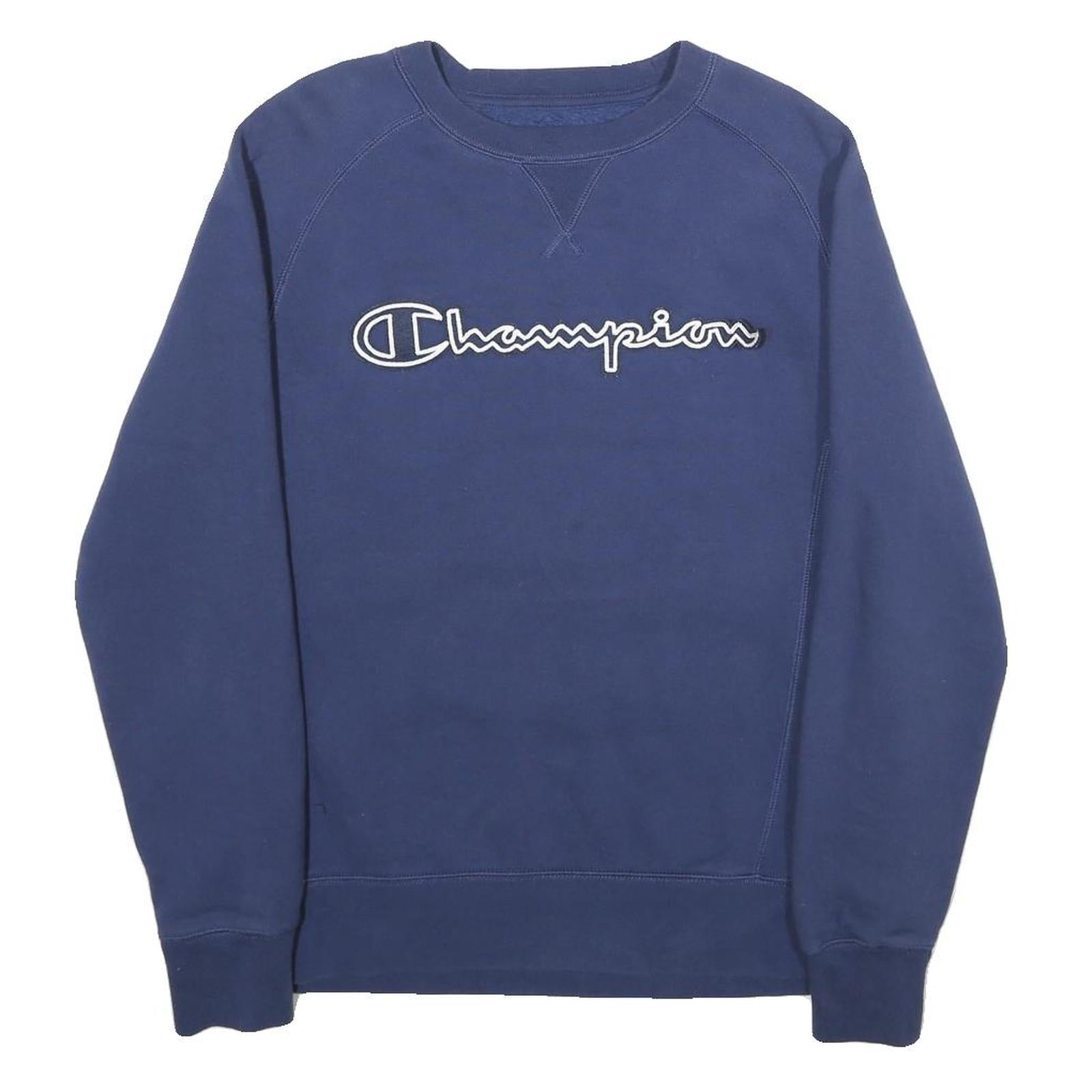 Buy CHAMPION Mens Blue Pullover Crew Neck S Embroidered Logo Sweatshirt Cotton Blend Refurbished - $24.69 CHAMPION Mens Blue Pullover Crew Neck S Embroidered Logo Sweatshirt Cotton Blend Refurbished - N/A refurbished available on Cerqular