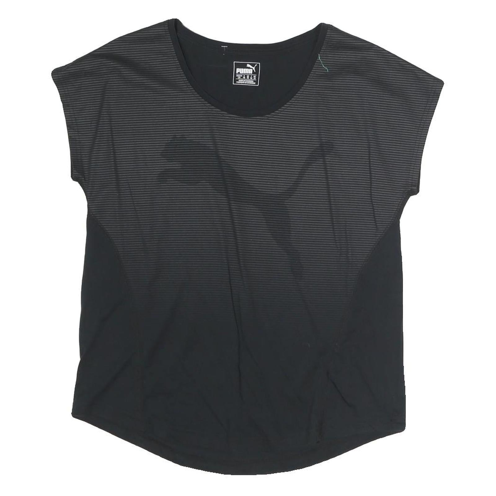 PUMA Womens Black Graphic T-Shirt UK 14 Short Sleeve Crew Neck Sport Casual Refurbished - N/A refurbished available on Cerqular