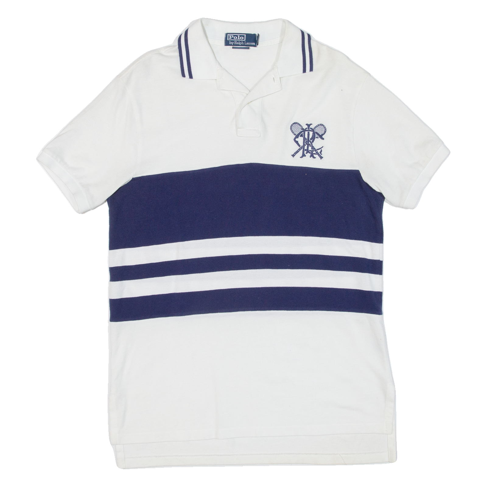 POLO RALPH LAUREN Custom Fit Mens Polo Shirt White Striped M Refurbished - N/A refurbished available on Cerqular