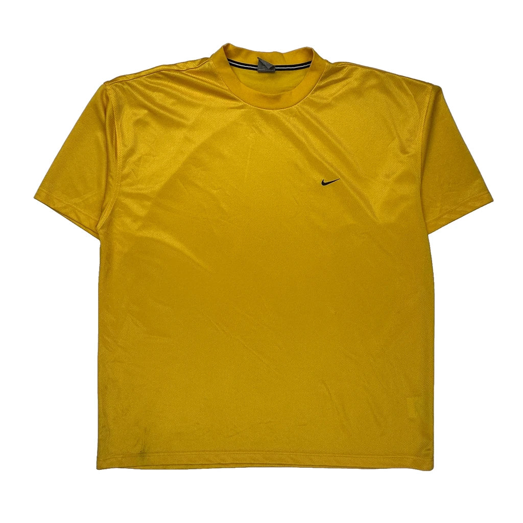 Nike T-Shirt - 2XL Yellow Polyester Refurbished - Thrifted (note: this is a term often used to describe second- refurbished available on Cerqular