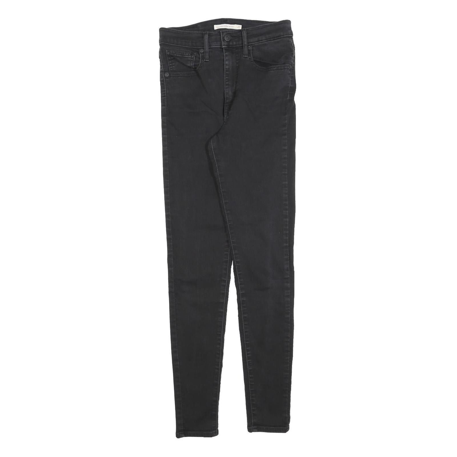 LEVI'S Womens Black Slim Skinny Denim Dark W27 L30 Cotton Blend Zip Jeans Refurbished - N/A refurbished available on Cerqular