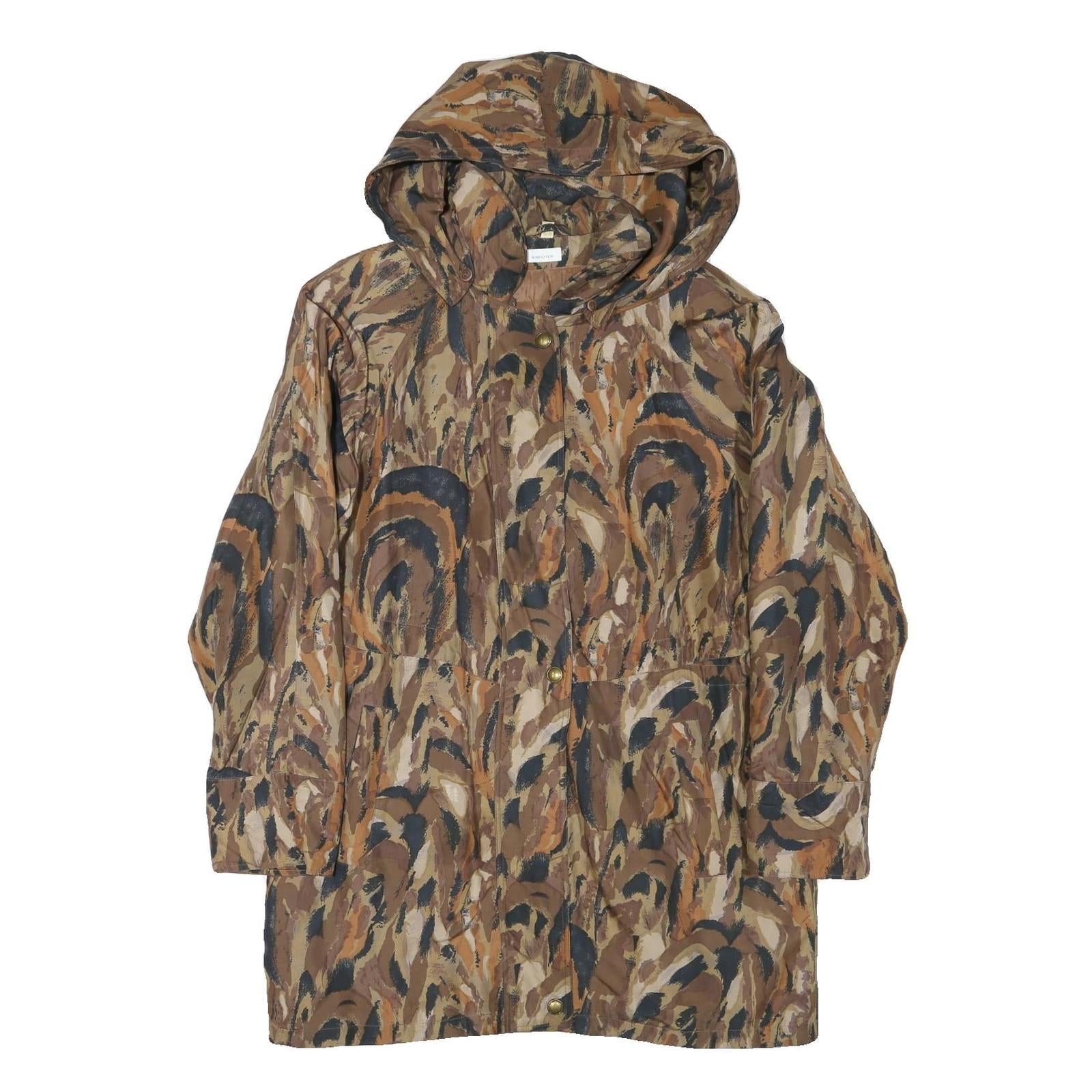 PETER HAHN CARAT Womens Brown Pattern Jacket L Polyester Blend Hooded Zip Refurbished - N/A refurbished available on Cerqular