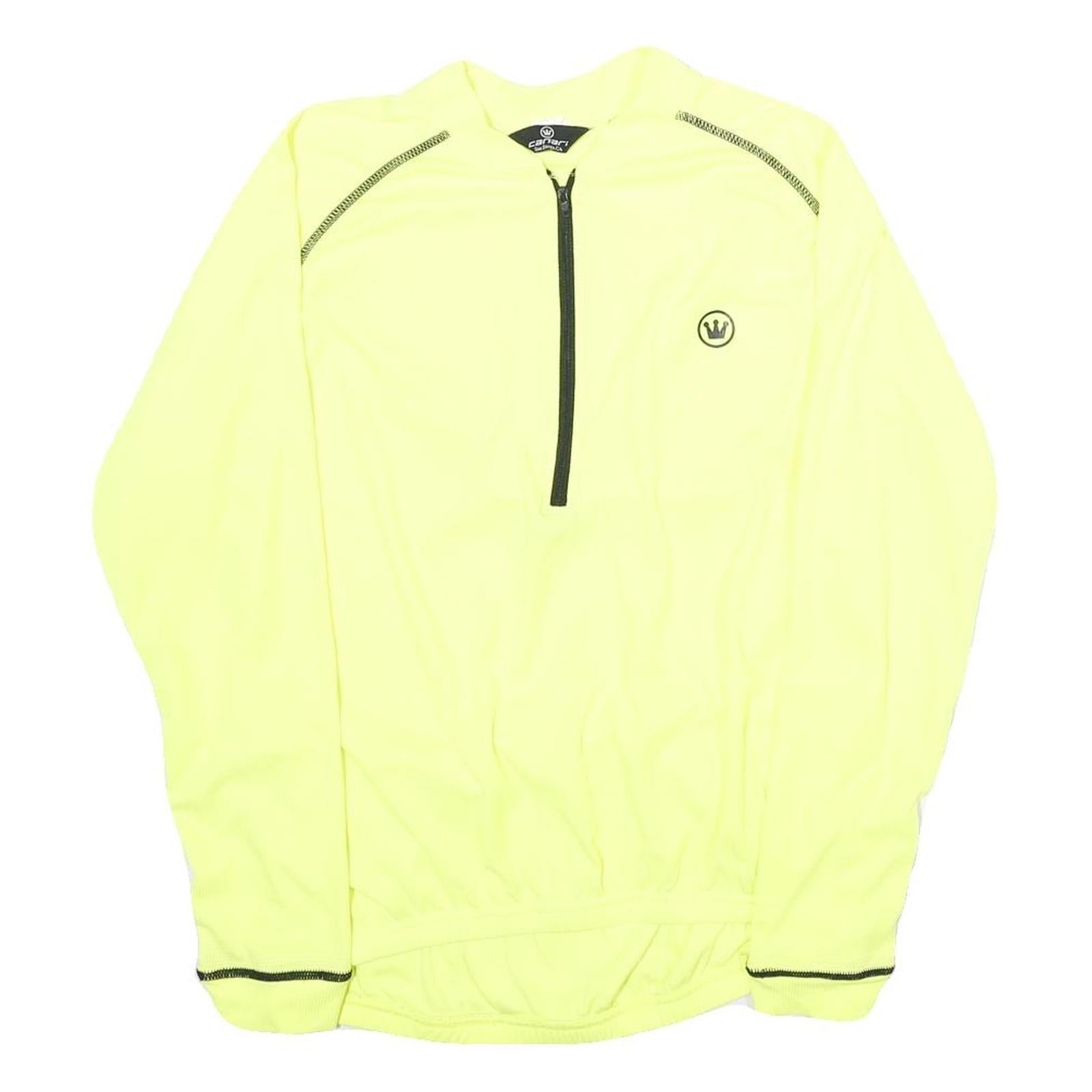CANARI Mens Yellow Long Sleeve Zip Neck Polyester Cycling Jersey M Refurbished - N/A refurbished available on Cerqular