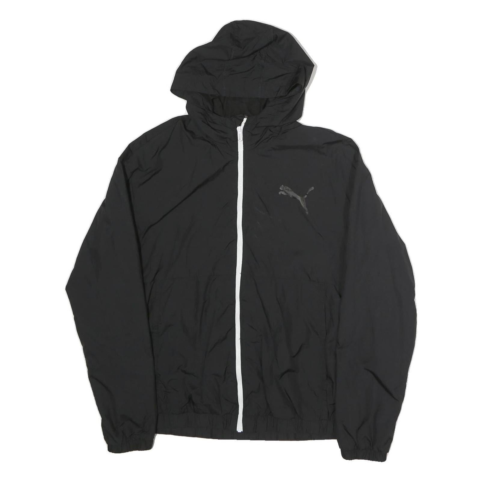 PUMA Mens Black Hooded Zip Jacket S Polyester Plain Sportswear Lightweight Refurbished - N/A refurbished available on Cerqular