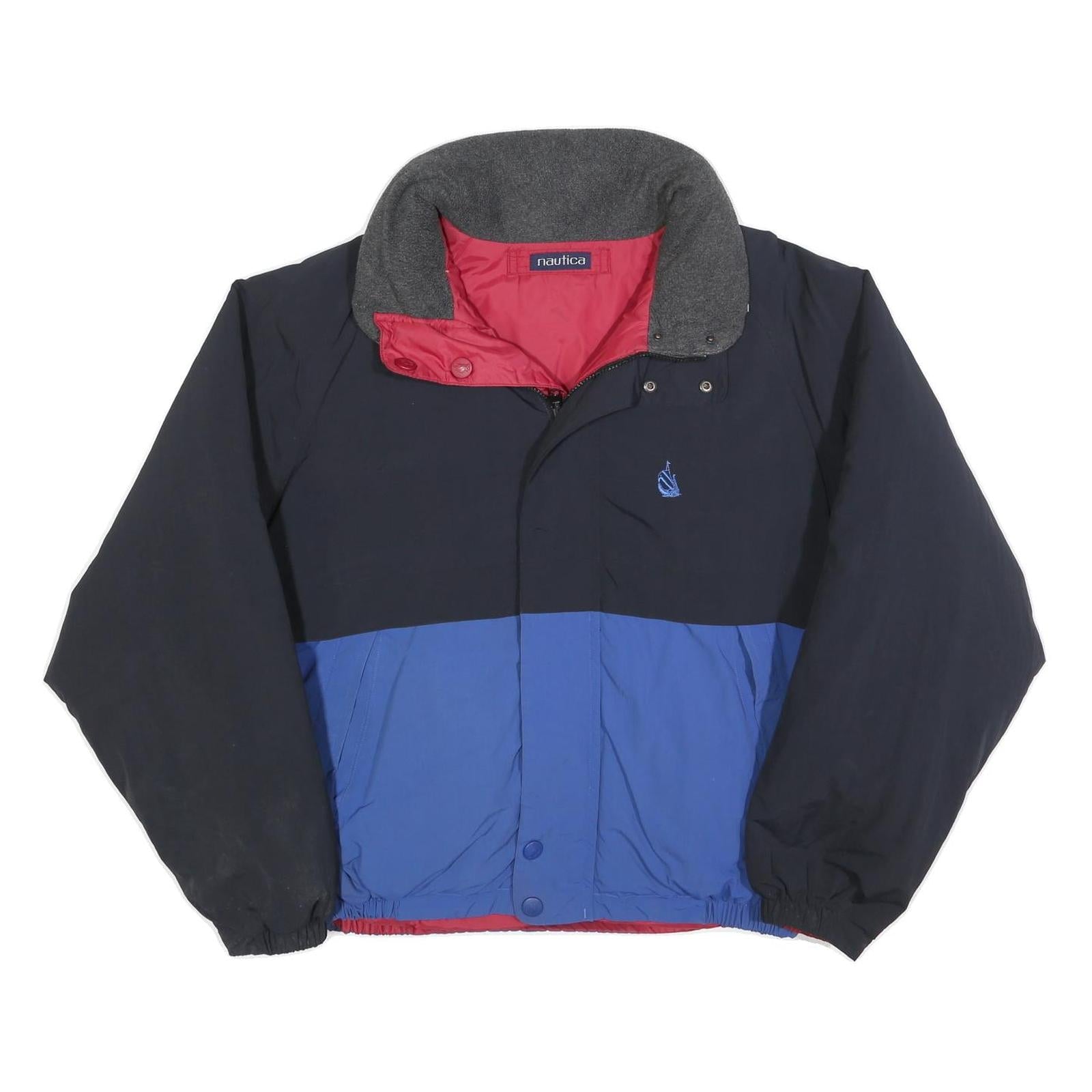 NAUTICA Mens Blue & Black Reversible Jacket XL Polyester Blend Zip Casual Refurbished - N/A refurbished available on Cerqular