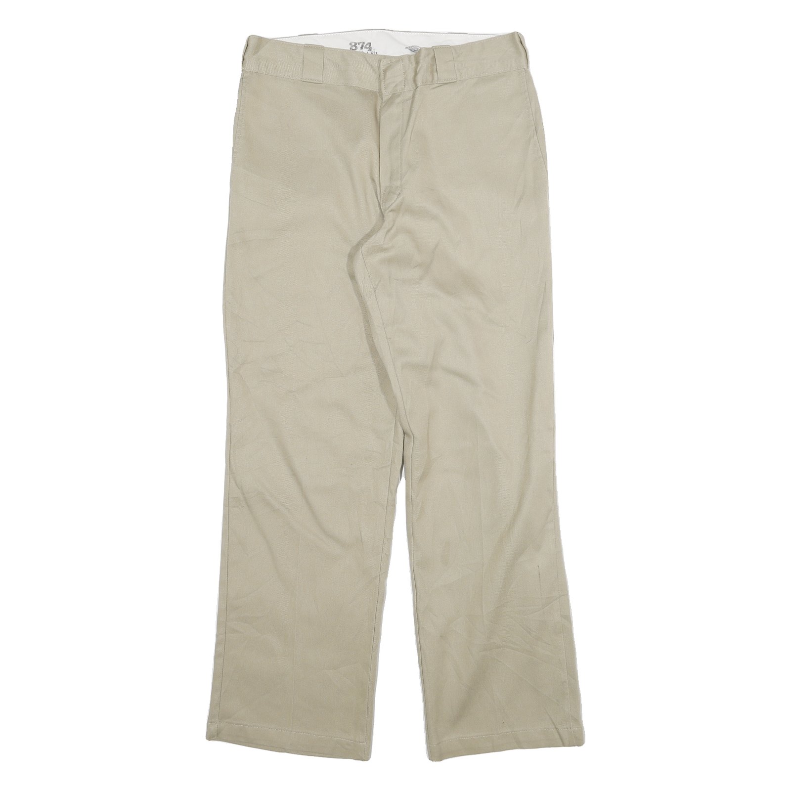 DICKIES Mens Cotton Blend Beige Regular Straight Trousers W32 L29 Zip Closure Refurbished - N/A refurbished available on Cerqular