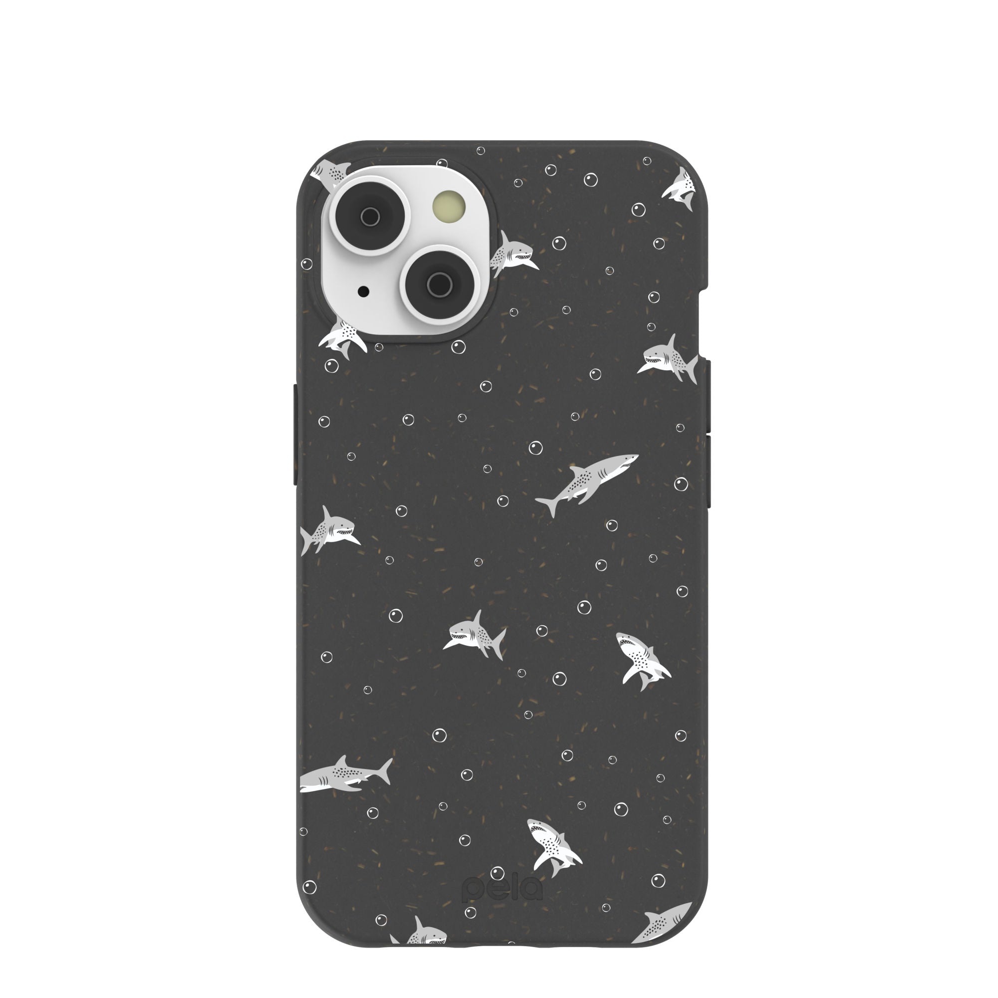 Black Lil Sharks iPhone 14/16e Case Refurbished - Pela Case refurbished available on Cerqular
