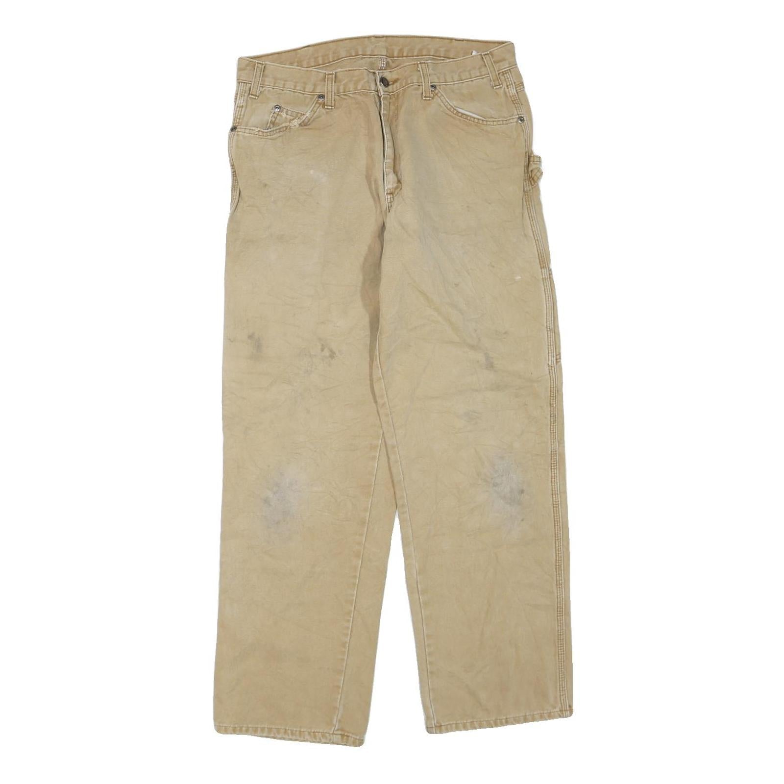 DICKIES Mens Beige Regular Fit Straight Denim W32 L30 Workwear Utility Jeans Refurbished - N/A refurbished available on Cerqular