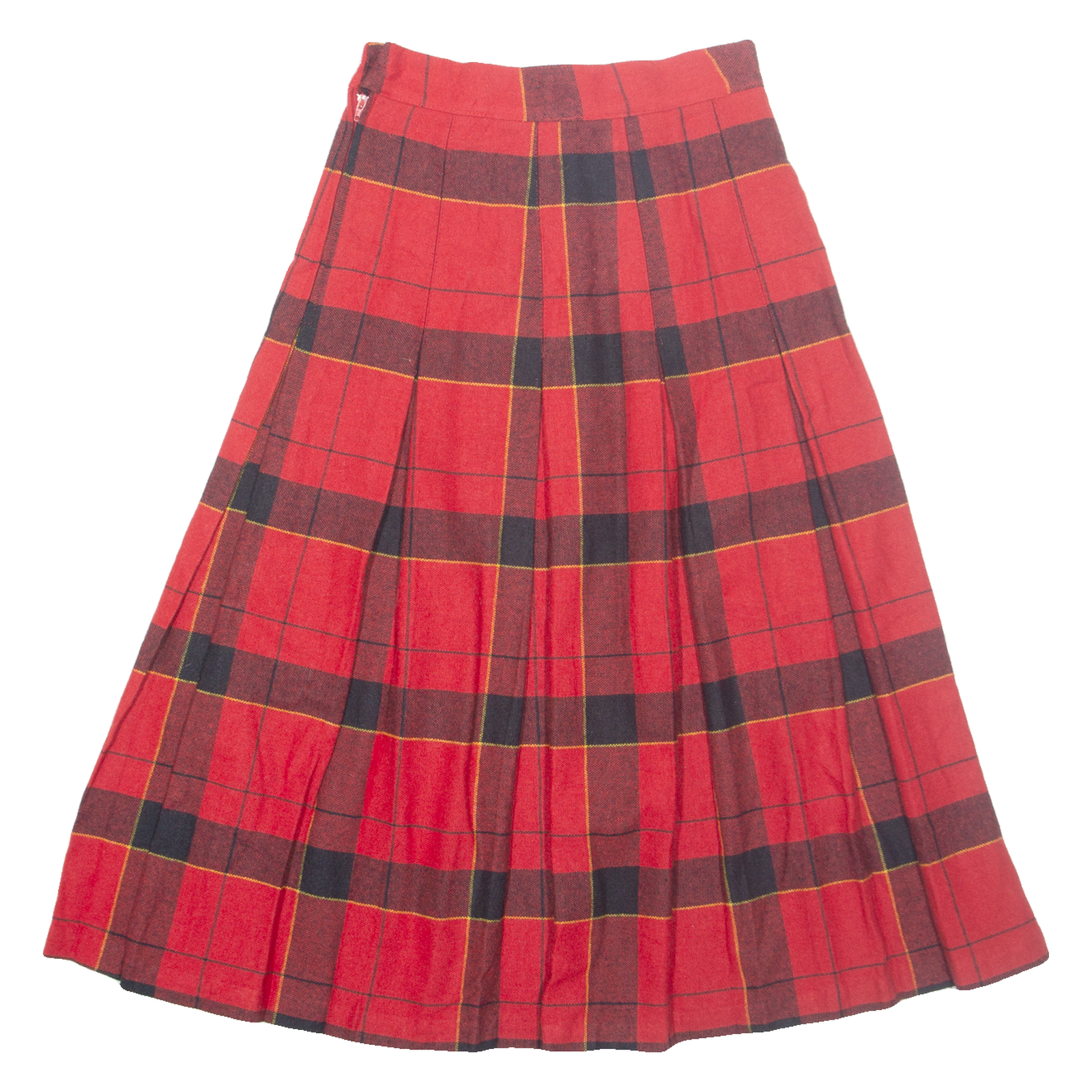 CAREER CLOTHES Womens Pleated Skirt Red Midi Plaid XXS Refurbished - N/A refurbished available on Cerqular