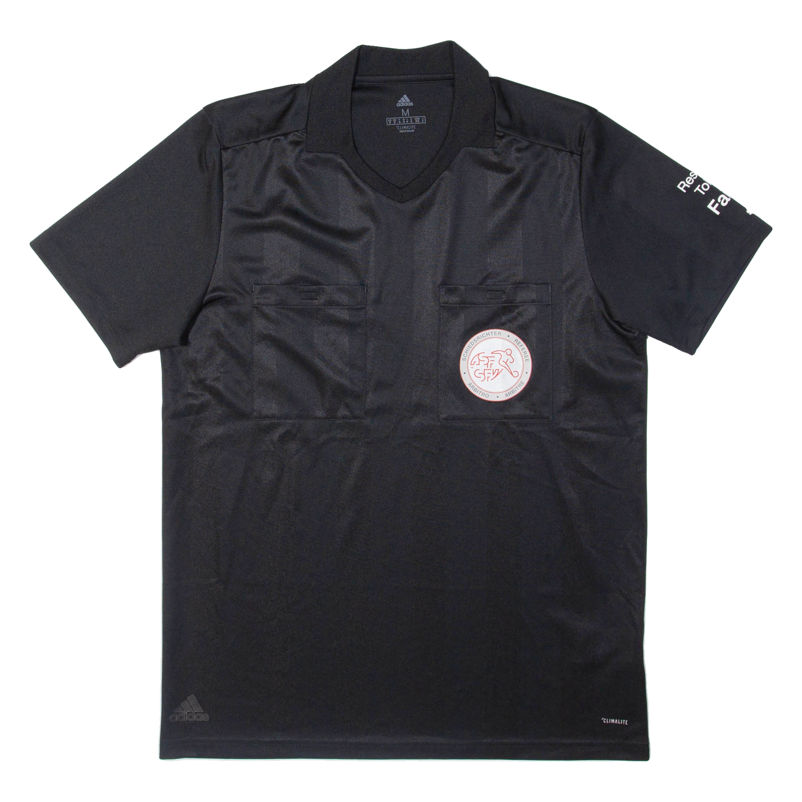 ADIDAS Swiss FA Referee Mens Football Shirt T-Shirt Black V-Neck M Refurbished - N/A refurbished available on Cerqular