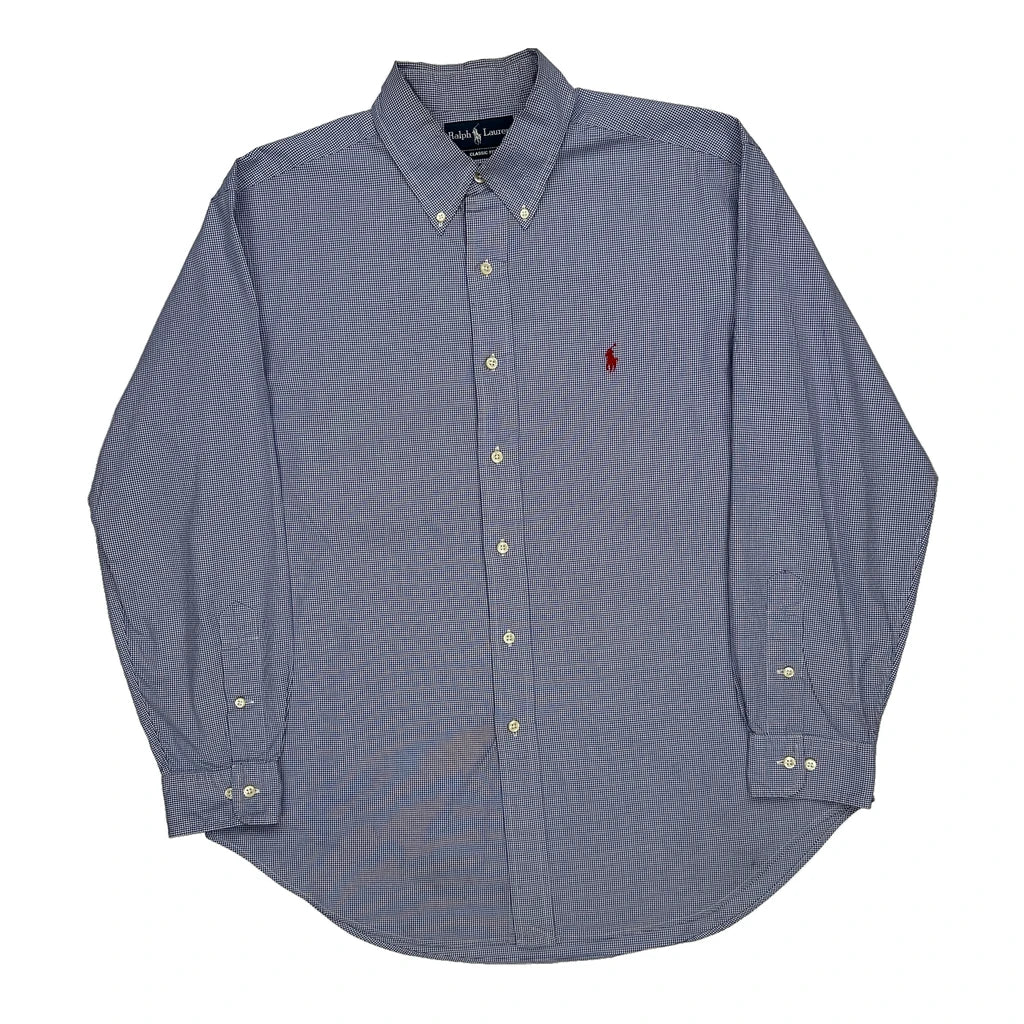 Buy Ralph Lauren Checked Shirt - Large Blue Cotton Refurbished - $38.85 Ralph Lauren Checked Shirt - Large Blue Cotton Refurbished - Thrifted (note: this is a term often used to describe second- refurbished available on Cerqular