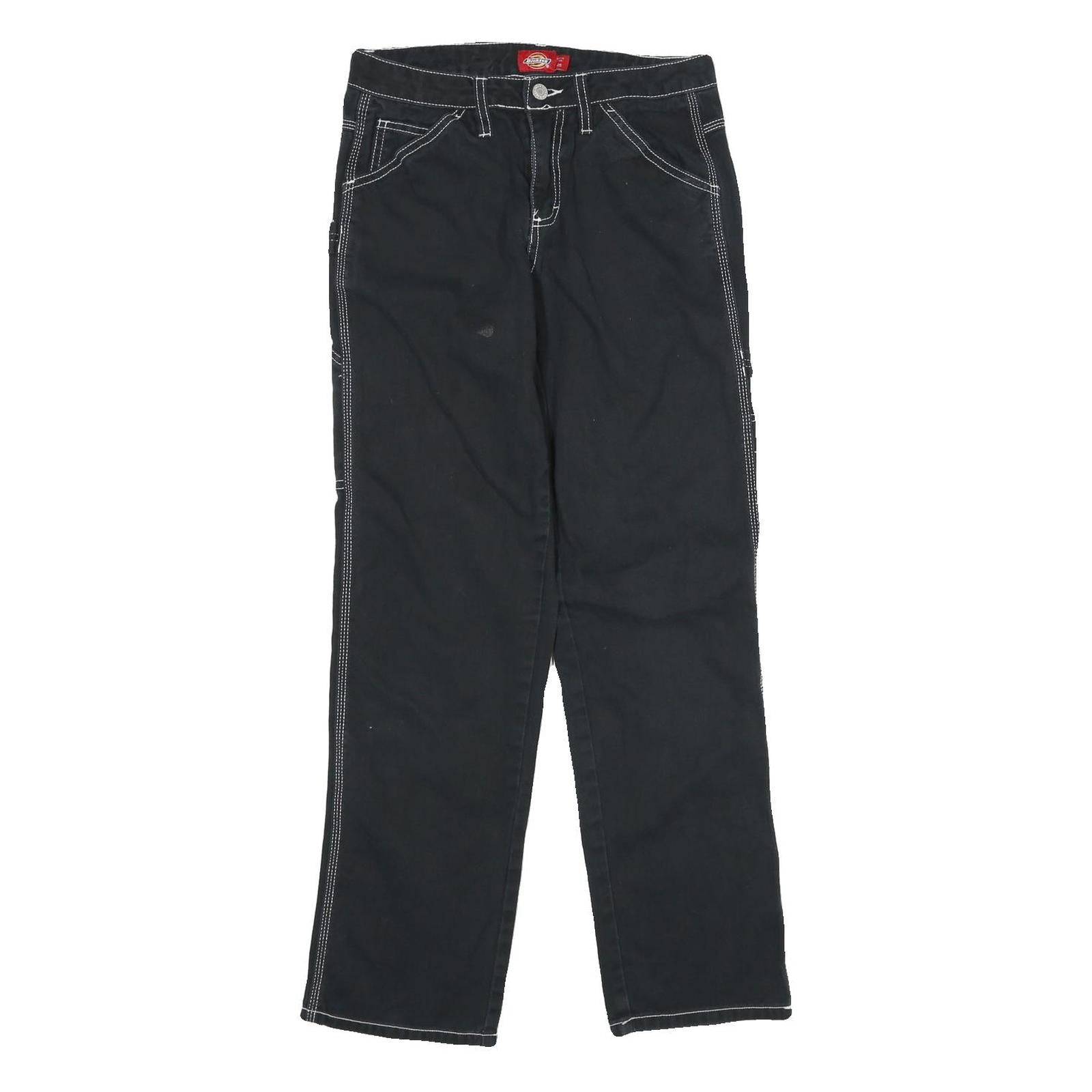 DICKIES Mens Black Cotton Regular Straight Trousers W28 L30 Workwear Utility Refurbished - N/A refurbished available on Cerqular