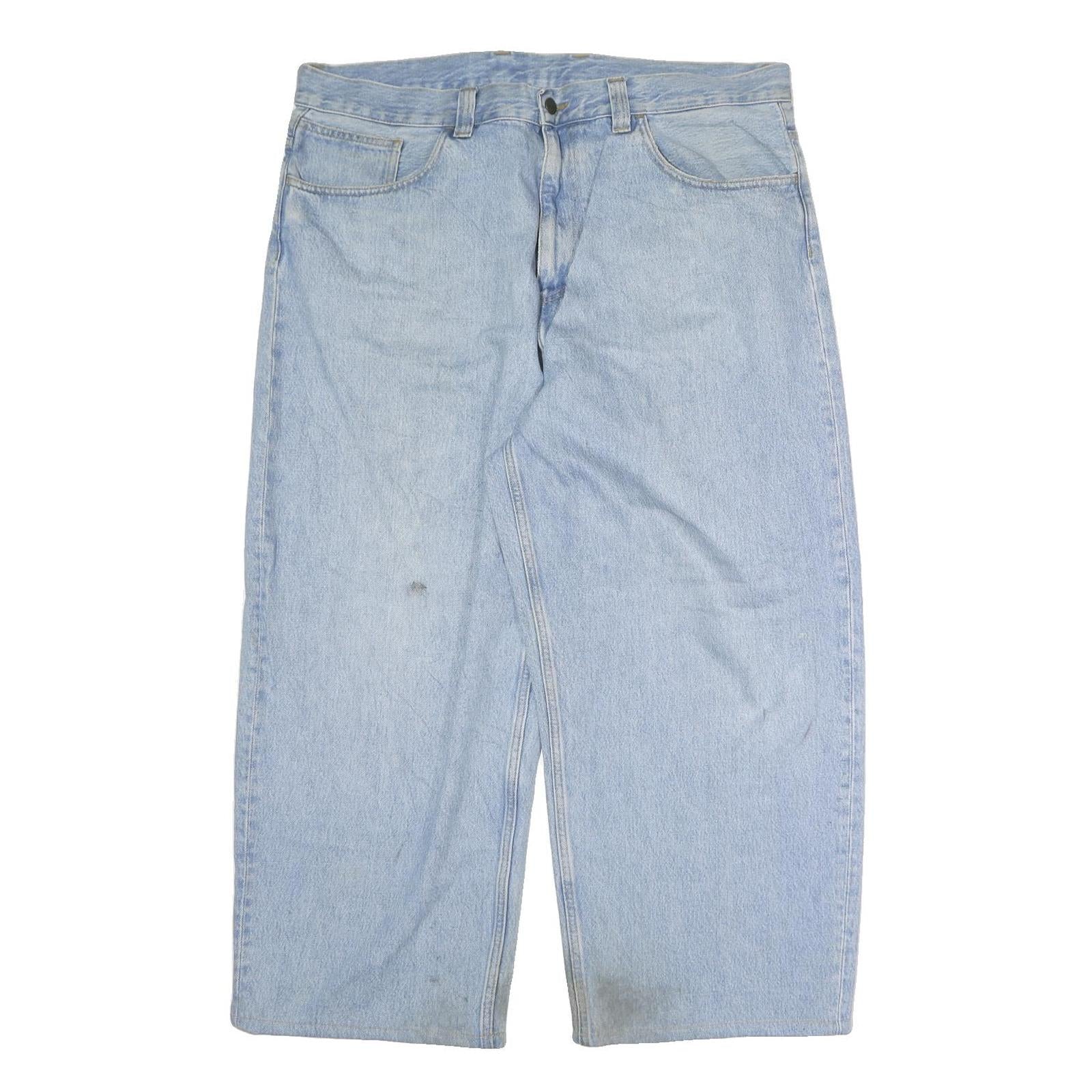 CARHARTT Mens Regular Fit Light Blue Denim Jeans W40 L25 Zip Closure Casual Wear Refurbished - N/A refurbished available on Cerqular