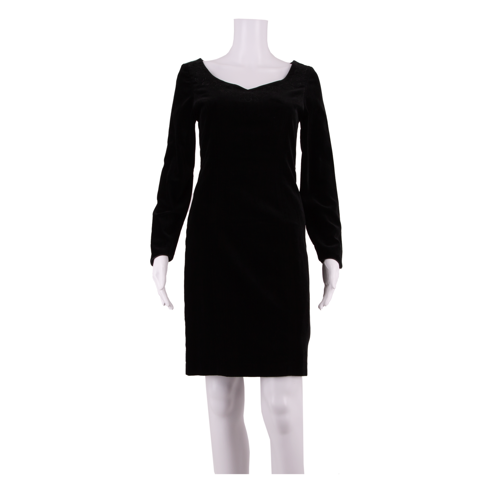LAURA ASHLEY Womens Pencil Dress Black Velvet 90s Knee Length UK 8 Refurbished - N/A refurbished available on Cerqular