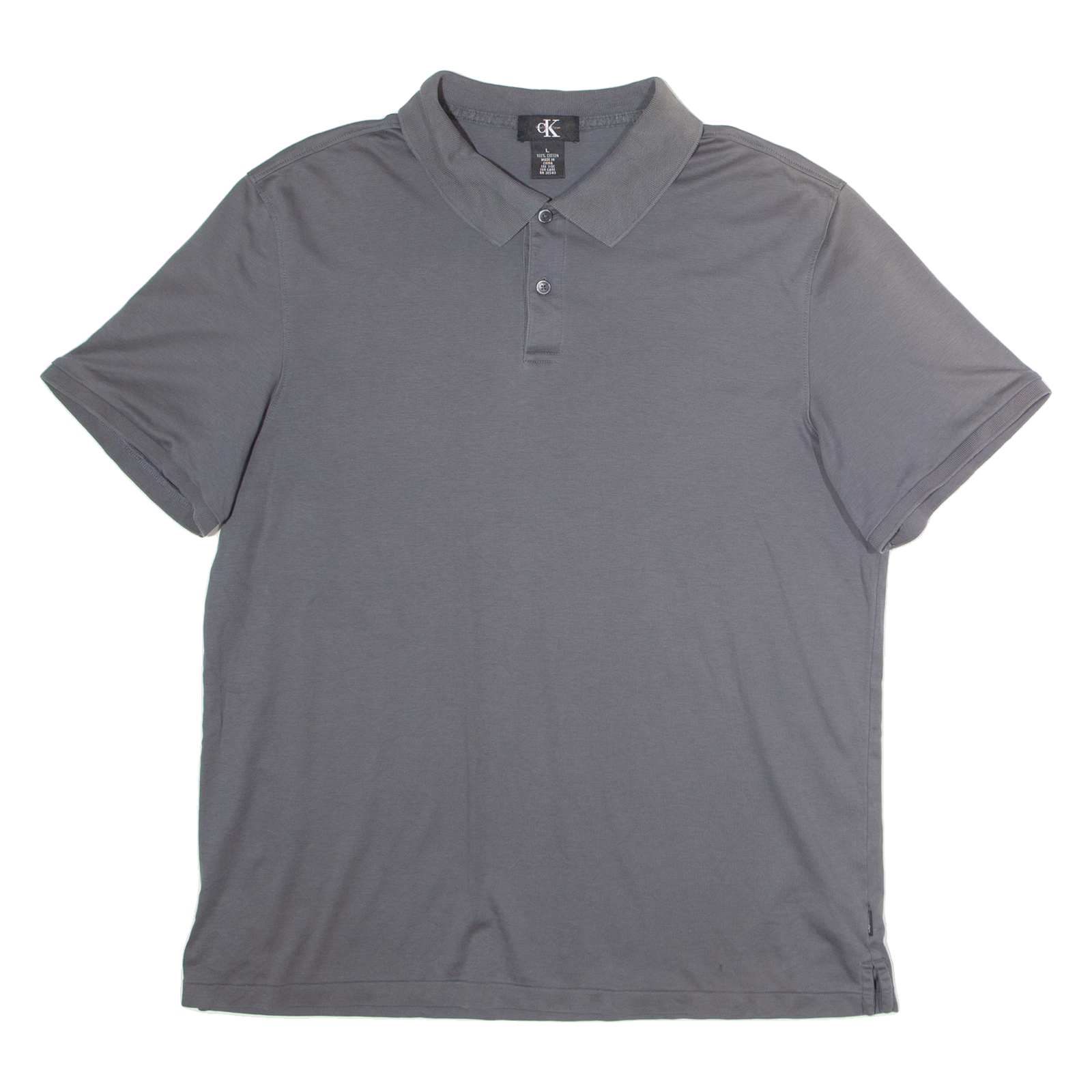 CALVIN KLEIN Mens Polo Shirt Grey L Refurbished - N/A refurbished available on Cerqular