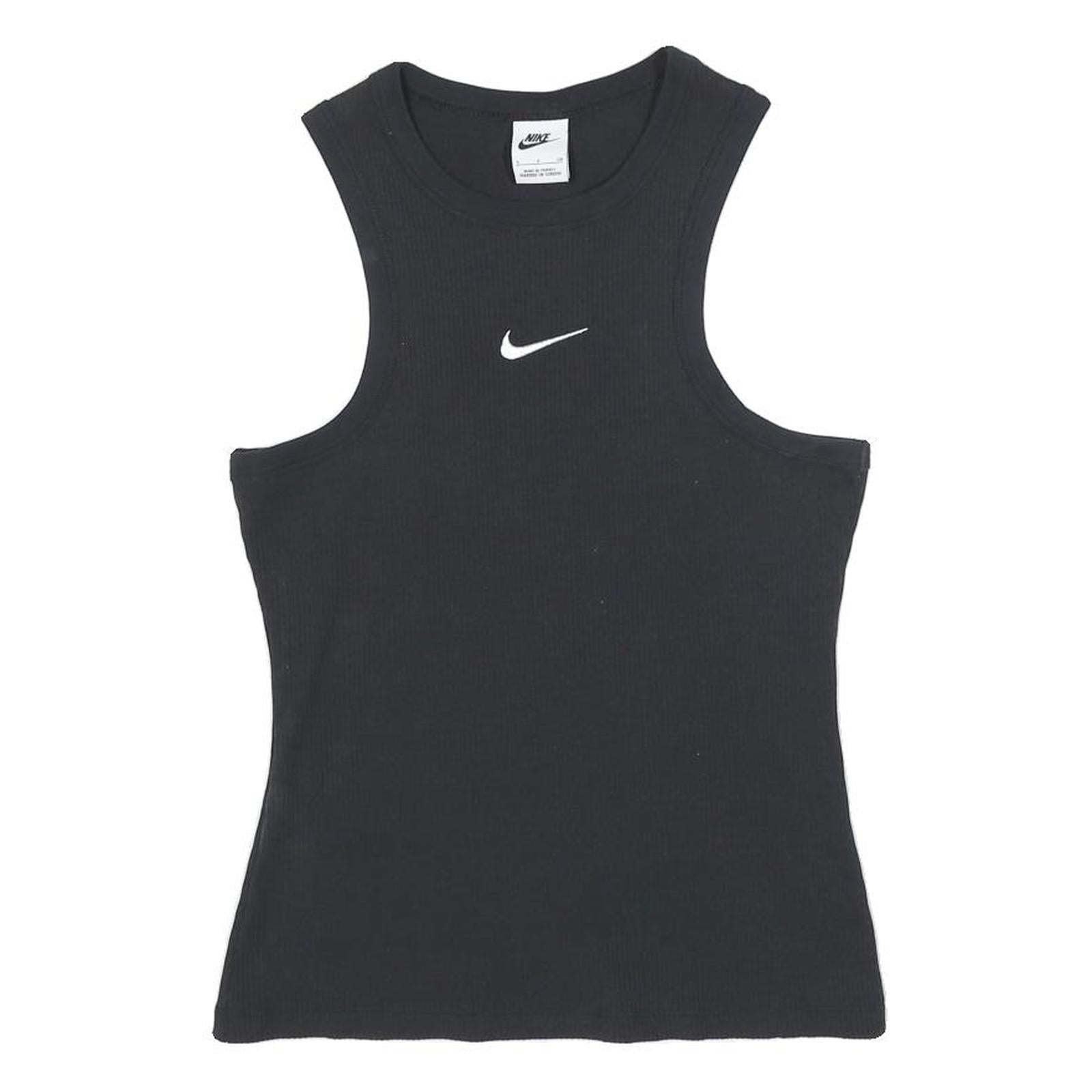 NIKE Womens Black Crop T-Shirt Sleeveless Crew Neck S Cotton Blend Refurbished - N/A refurbished available on Cerqular
