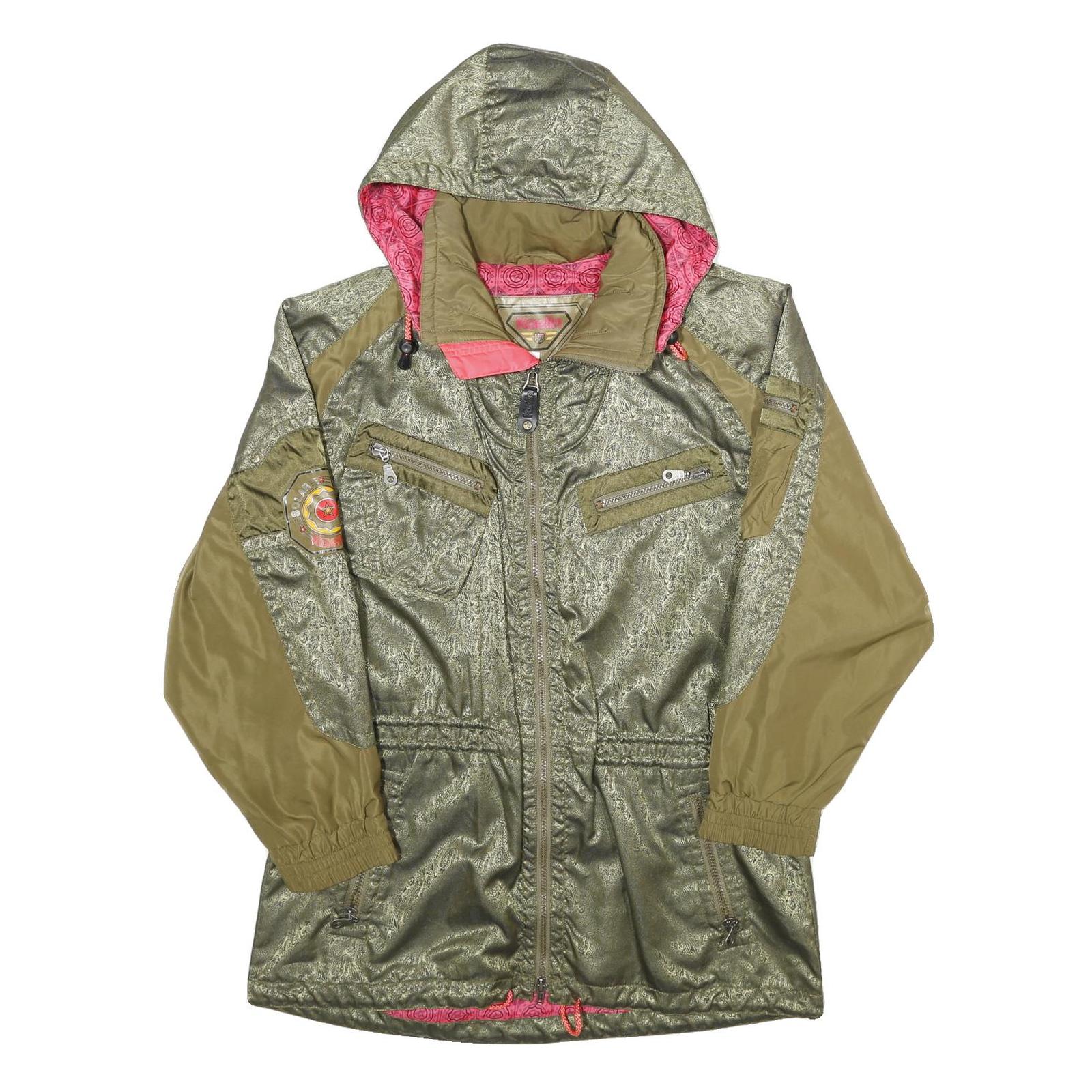 KAELIN Womens Olive Green & Khaki Hooded Polyamide Blend Jacket UK 12 Zip Refurbished - N/A refurbished available on Cerqular