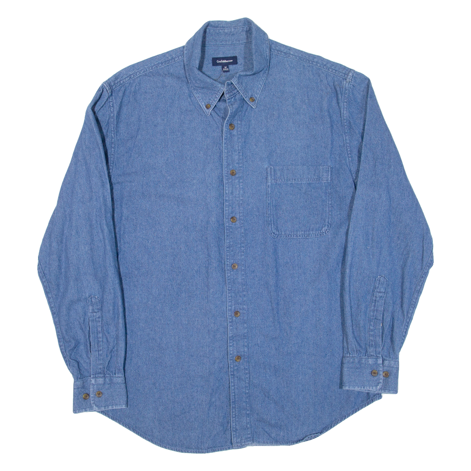 CROFT & BARROW Mens Denim Shirt Blue Long Sleeve M Refurbished - N/A refurbished available on Cerqular