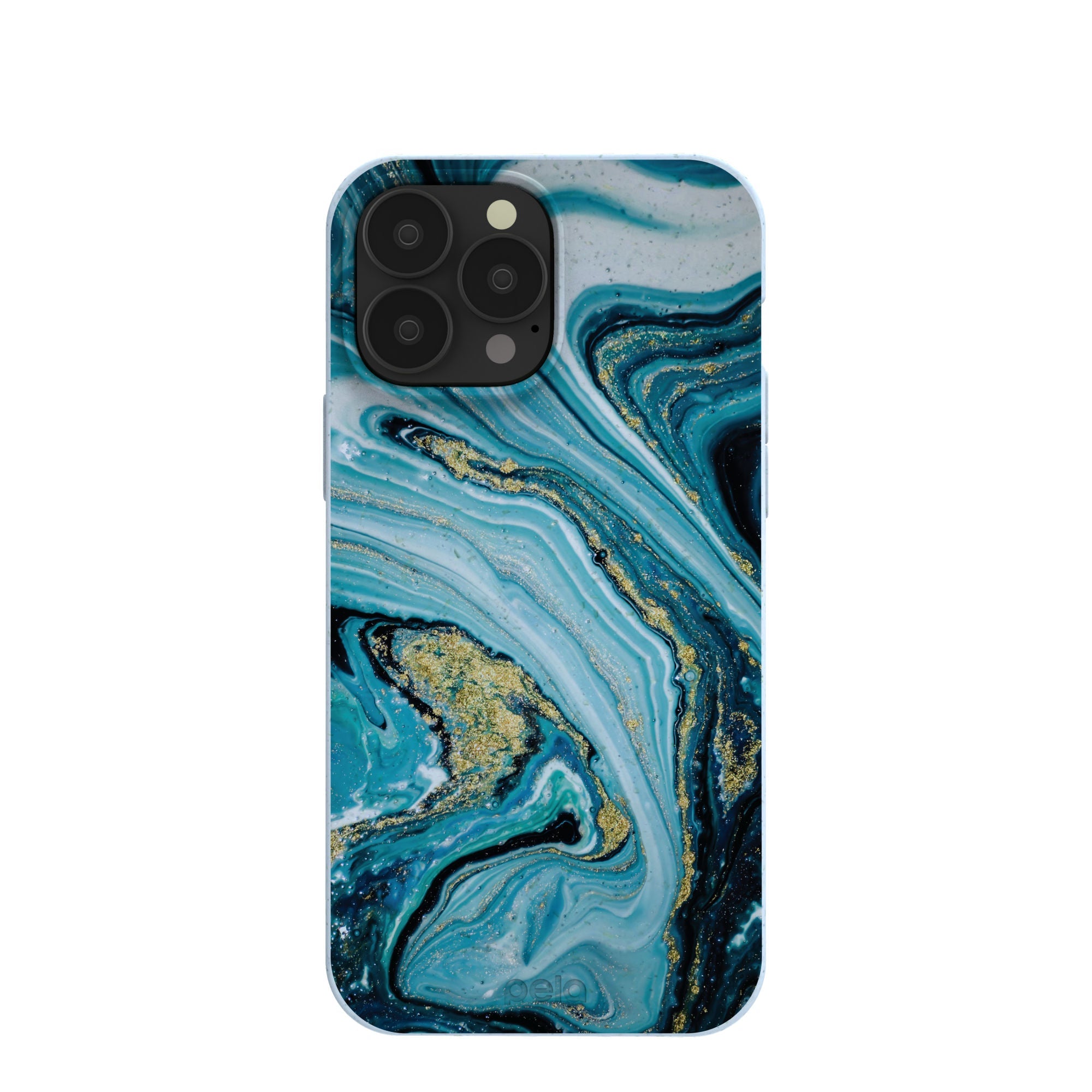 Powder Blue Marble iPhone 13 Pro Max Case Refurbished - Pela Case refurbished available on Cerqular