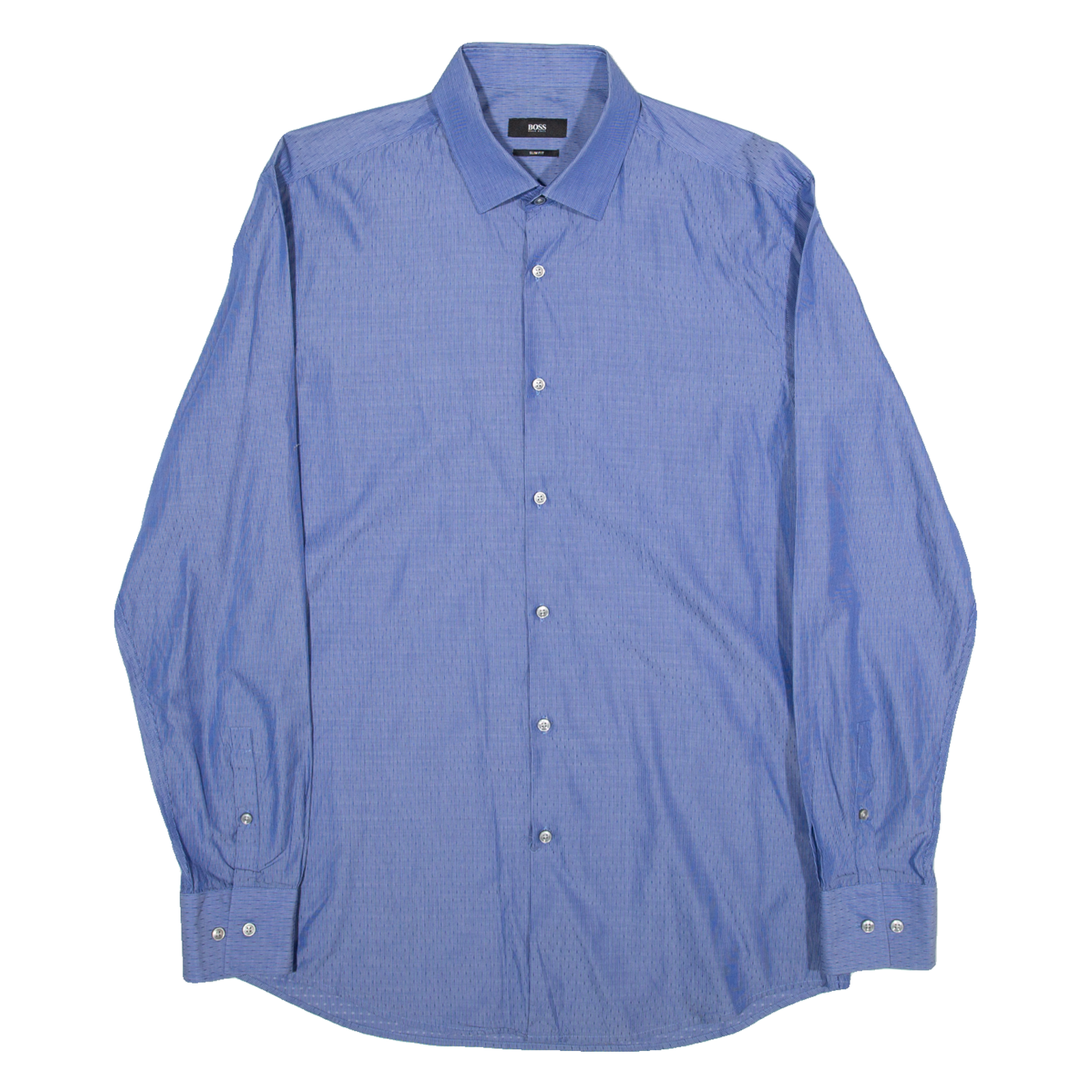 BOSS Slim Fit Mens Shirt Blue Long Sleeve M Refurbished - N/A refurbished available on Cerqular