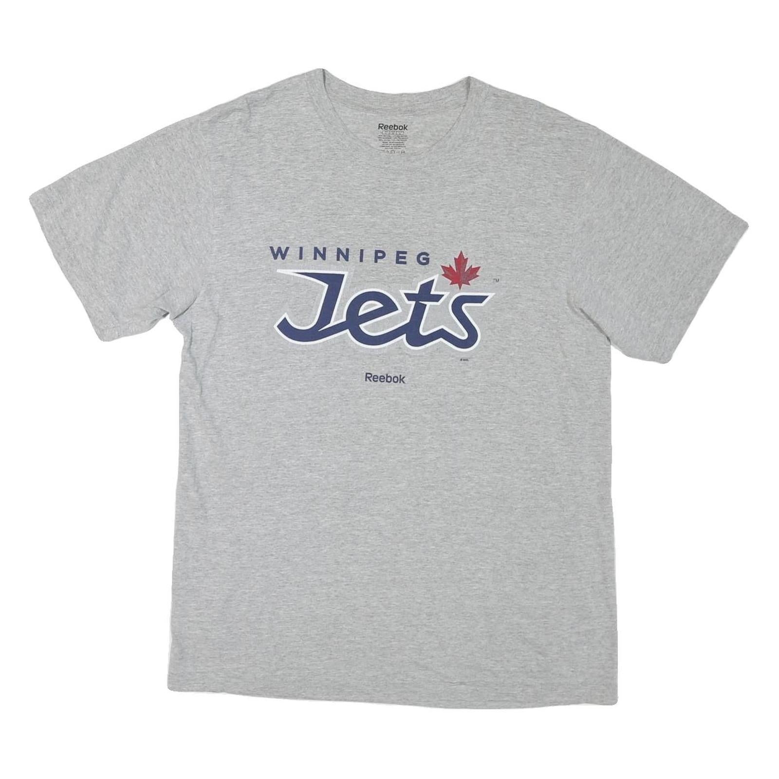 REEBOK Mens Grey Winnipeg Jets Graphic T-Shirt L Short Sleeve Crew Neck Official Refurbished - N/A refurbished available on Cerqular
