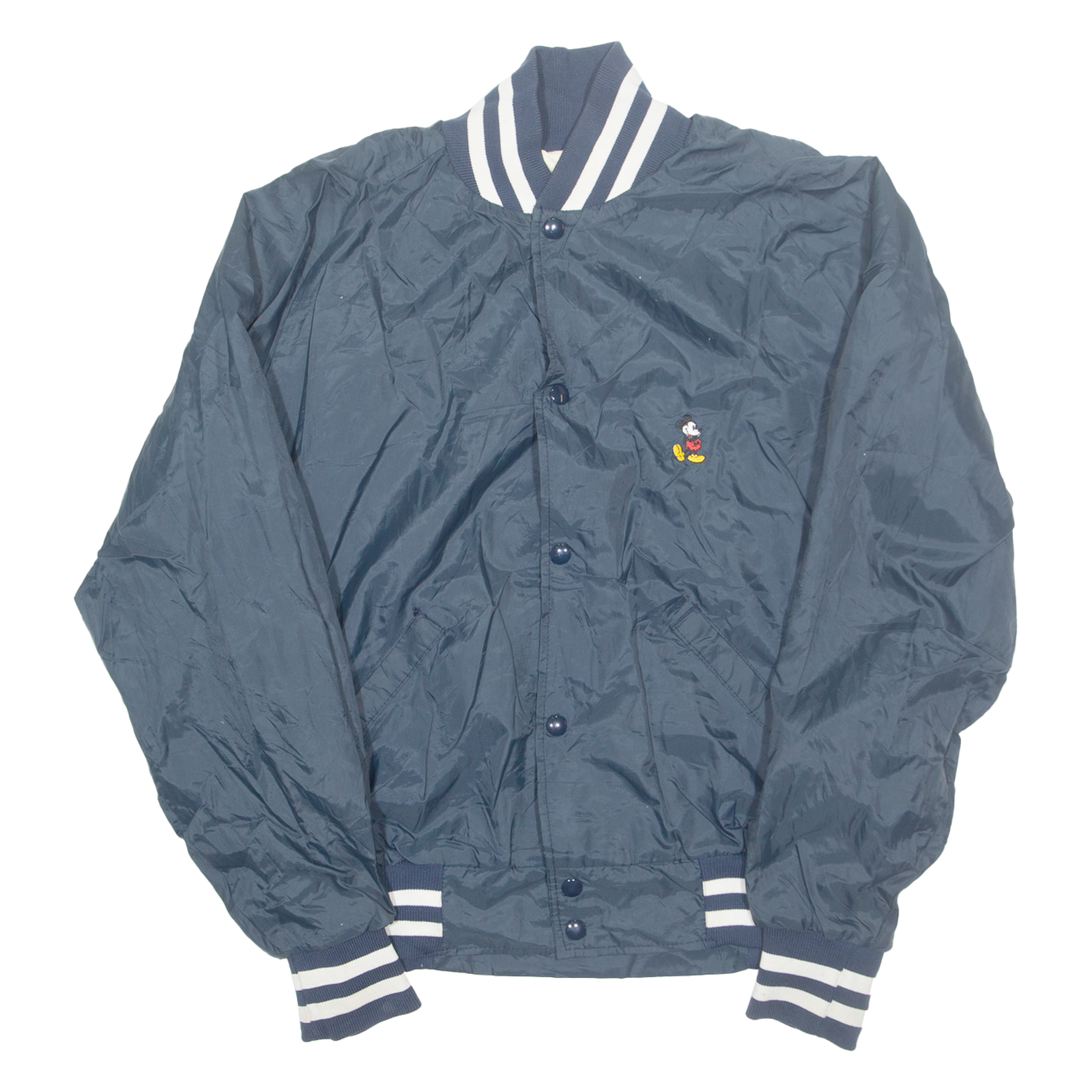 DISNEY Mickey Mouse Mens Bomber Jacket Blue Nylon 90s M Refurbished - N/A refurbished available on Cerqular