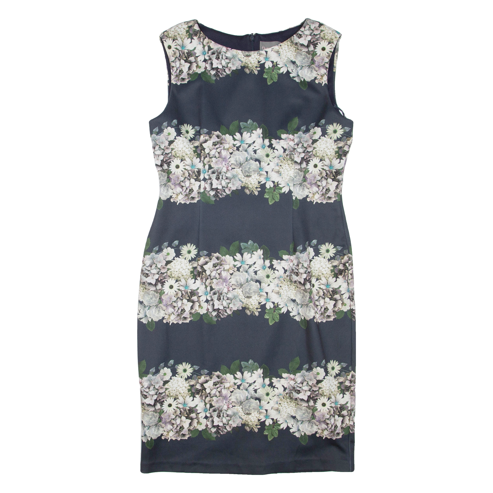 PHASE EIGHT Womens Pencil Dress Grey Floral Sleeveless Knee Length L Refurbished - N/A refurbished available on Cerqular