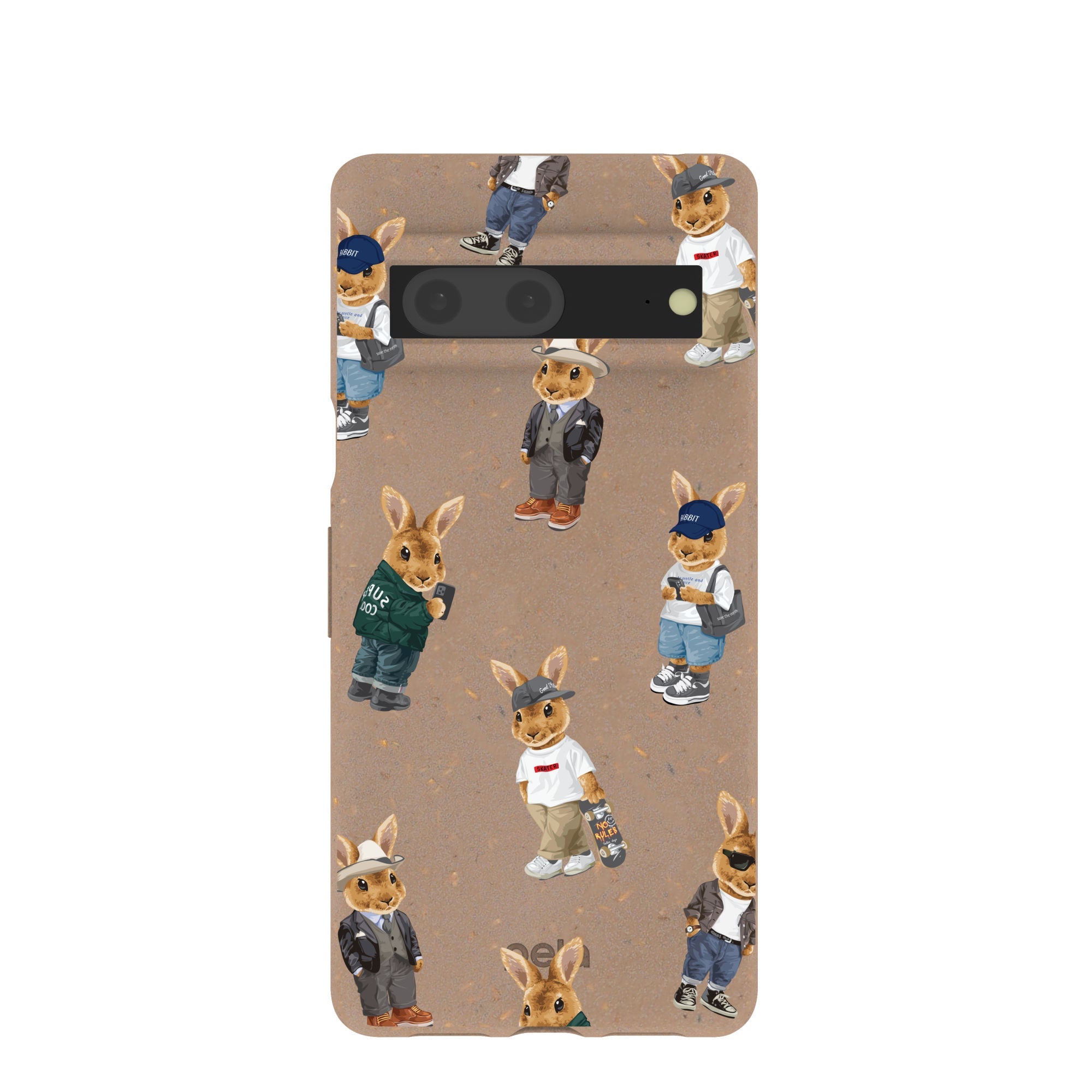 Chocolate Brown Rabbit Friends Google Pixel 7 Case Refurbished - Pela Case refurbished available on Cerqular