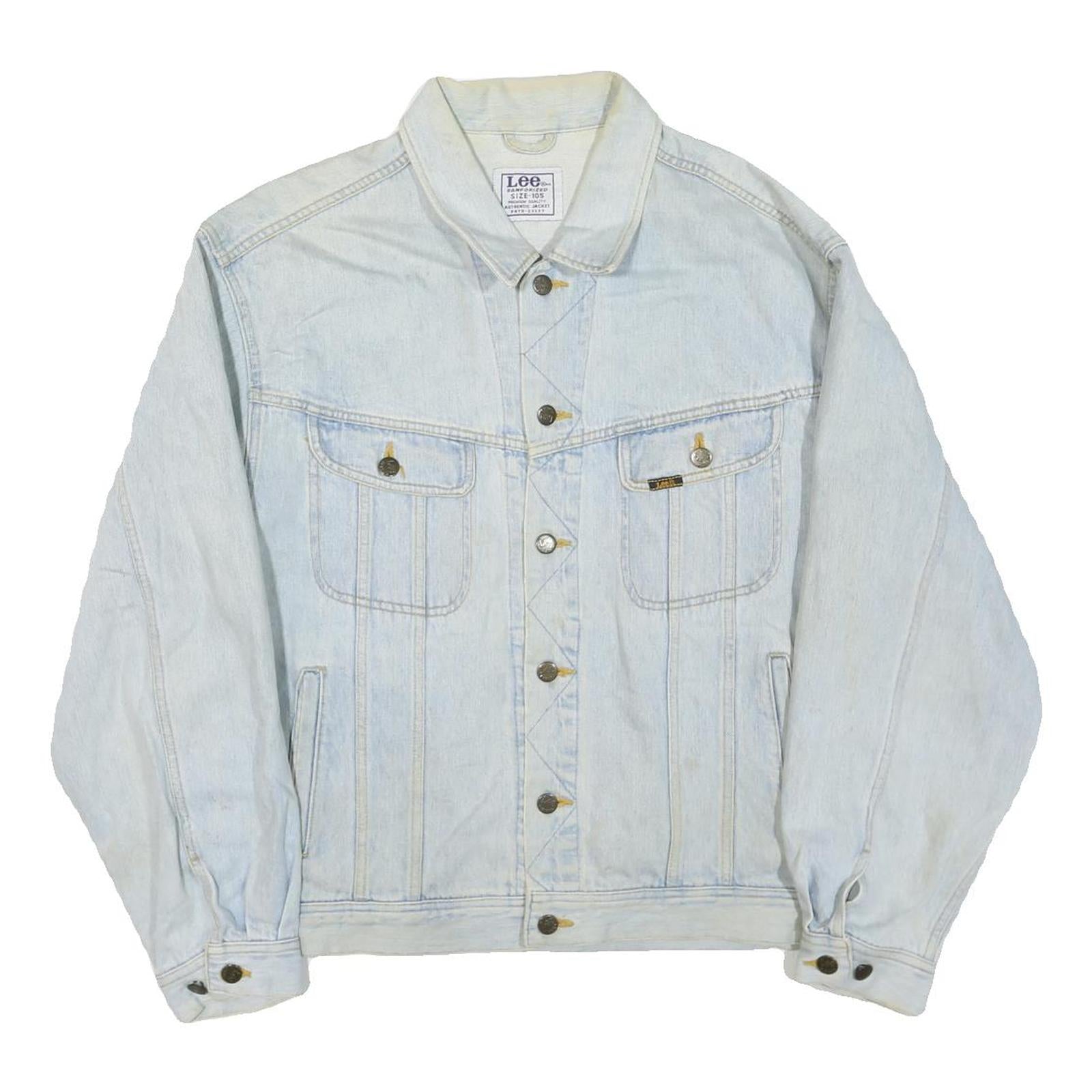LEE Mens Blue Denim Cotton Blend Button Jacket L Classic Fit Casual Outerwear Refurbished - N/A refurbished available on Cerqular