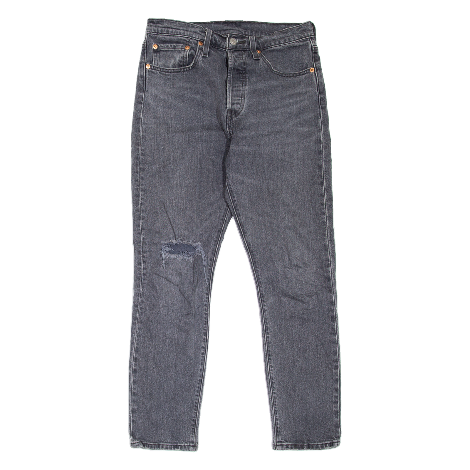 LEVI'S 501S Jeans BIG E Distressed Womens Grey Skinny Straight W27 L28 Refurbished - N/A refurbished available on Cerqular