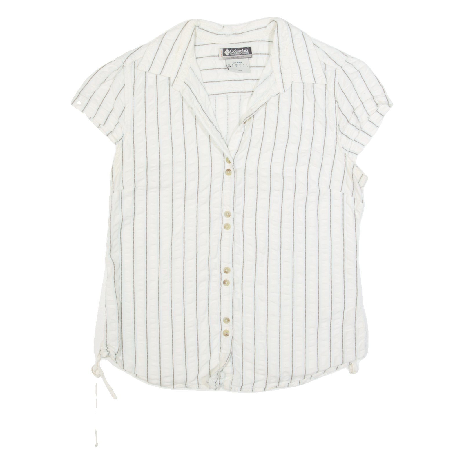 COLUMBIA Womens Shirt Cream Striped M Refurbished - N/A refurbished available on Cerqular