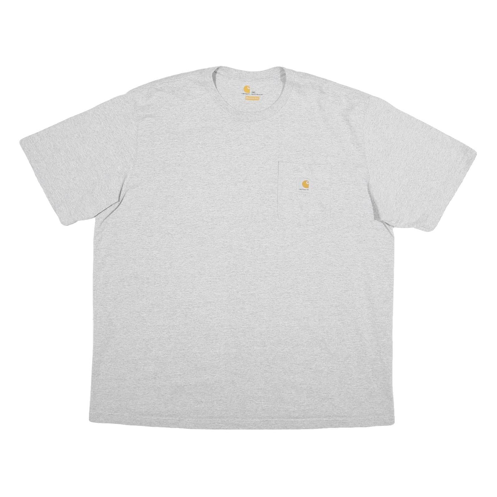 CARHARTT Mens Grey & Yellow Pocket T-Shirt 2XL Short Sleeve Crew Neck Workwear Refurbished - N/A refurbished available on Cerqular