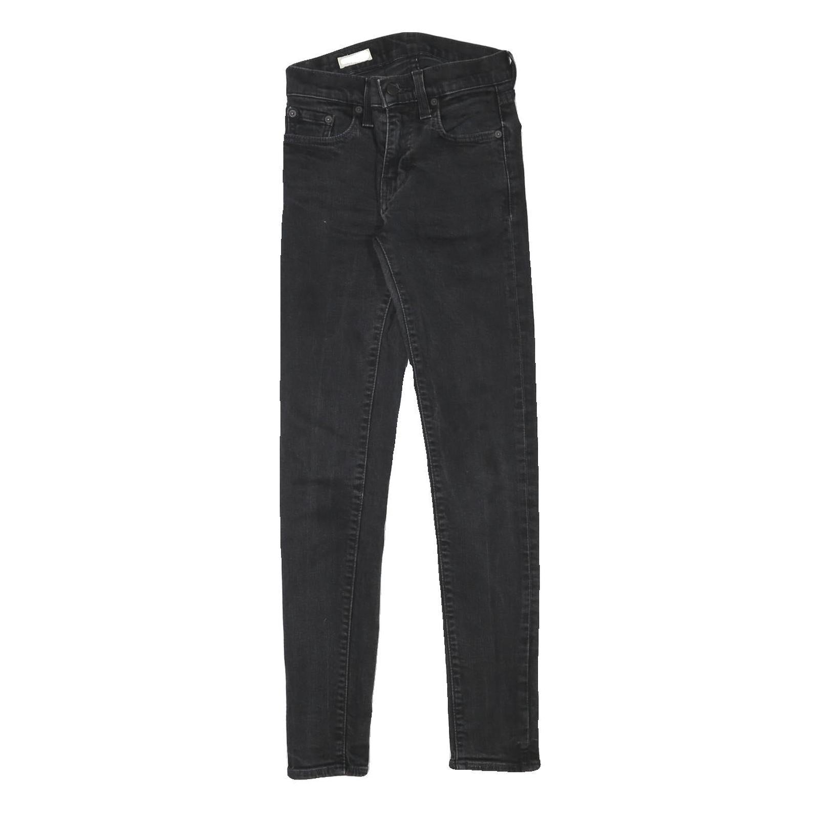 LEVI'S Womens Jeans Black Slim Skinny Denim Raw W23 L28 Zip Cotton Blend Refurbished - N/A refurbished available on Cerqular