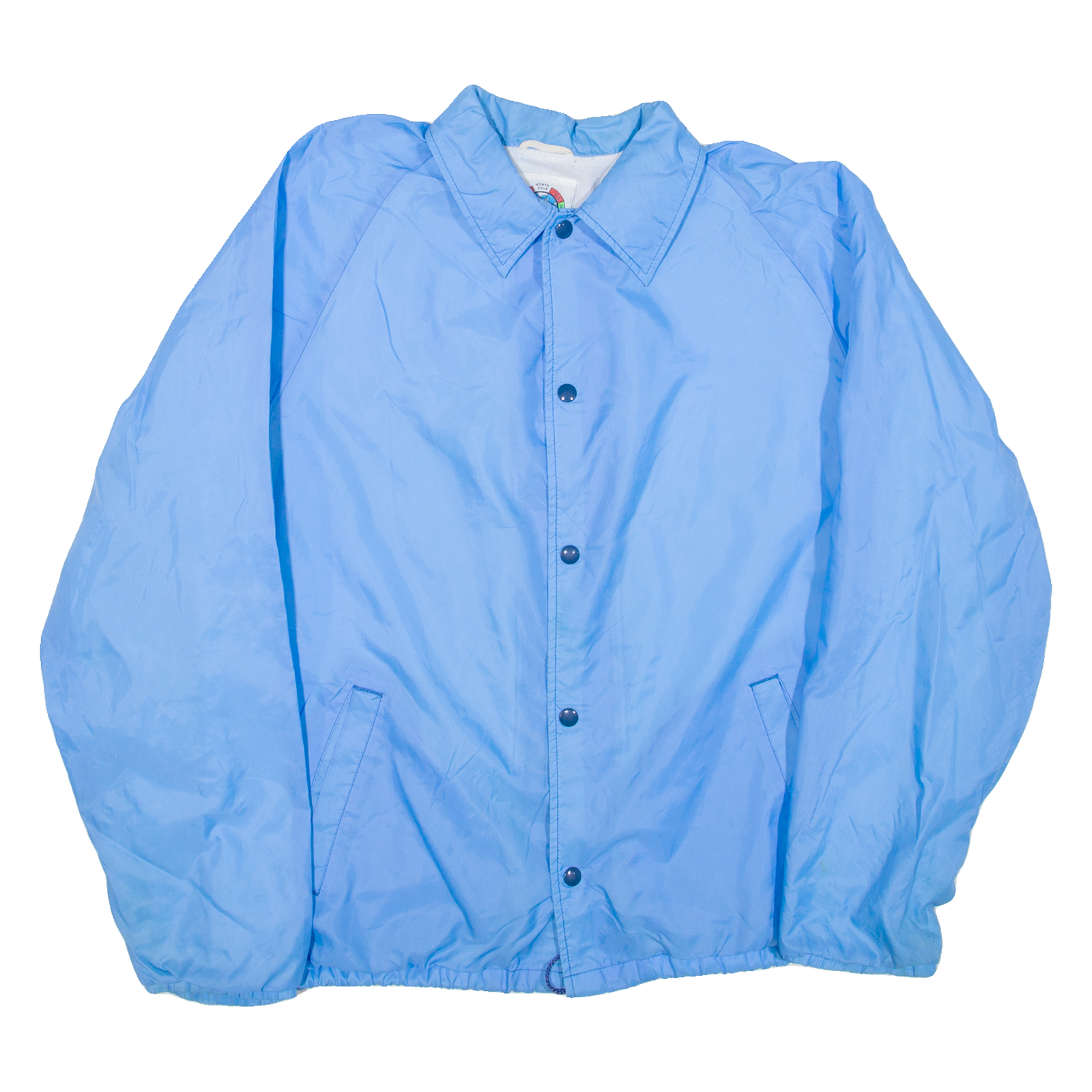 WEATHER BREAKER Mens Coach Jacket Blue Nylon 90s L Refurbished - N/A refurbished available on Cerqular