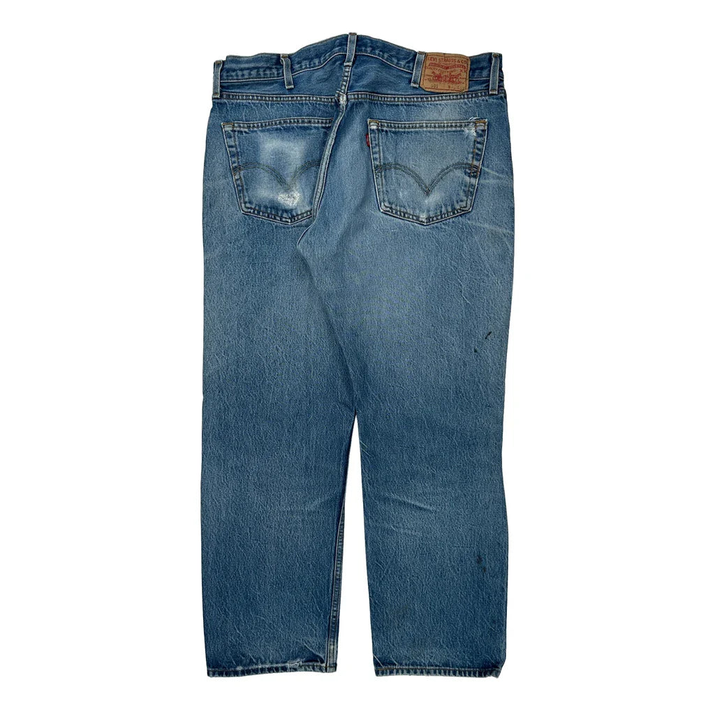 Levis Jeans - 34W 30L Blue Cotton Refurbished - Thrifted (note: this is a term often used to describe second- refurbished available on Cerqular