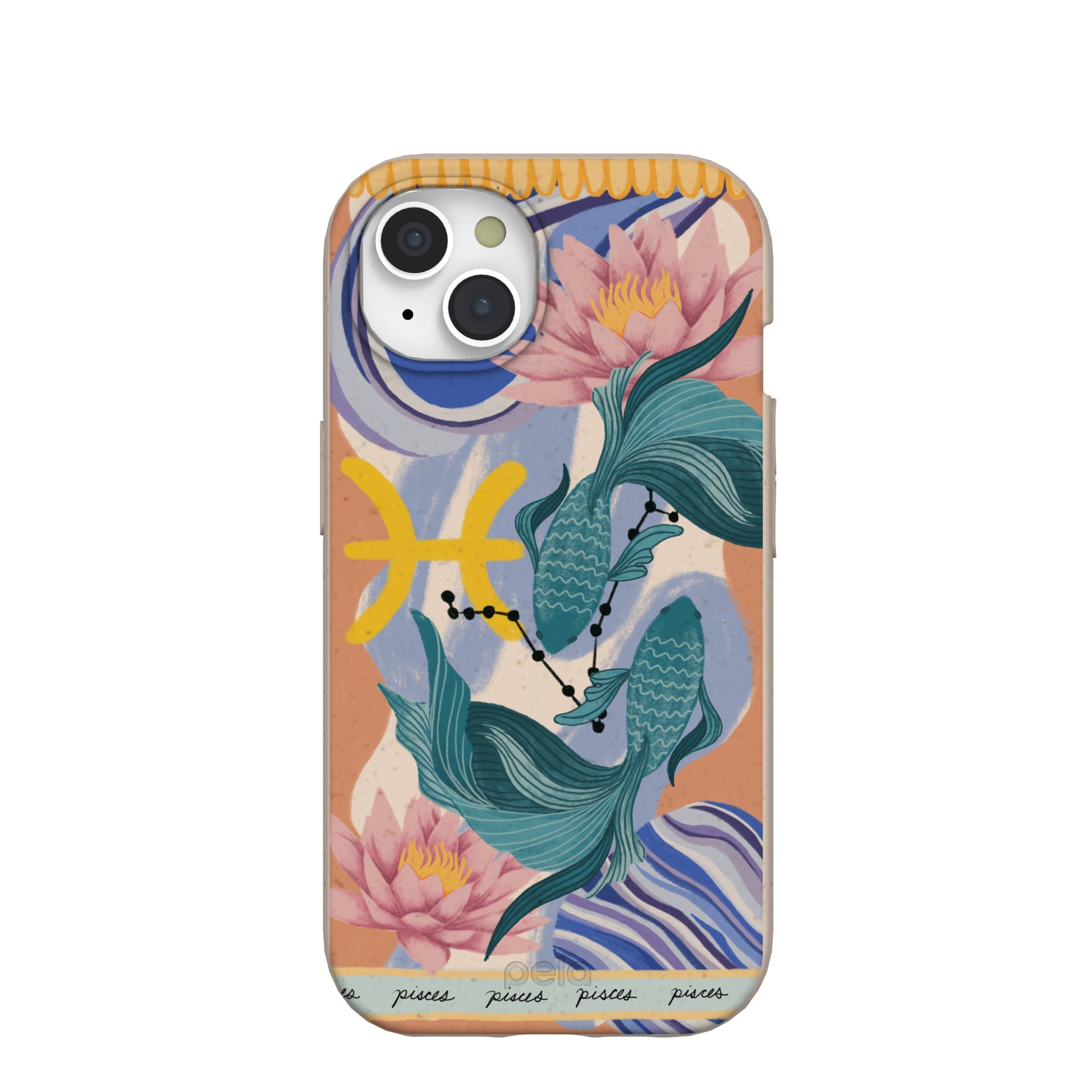 Seashell Pisces Fish iPhone 15 Case Refurbished - Pela Case refurbished available on Cerqular