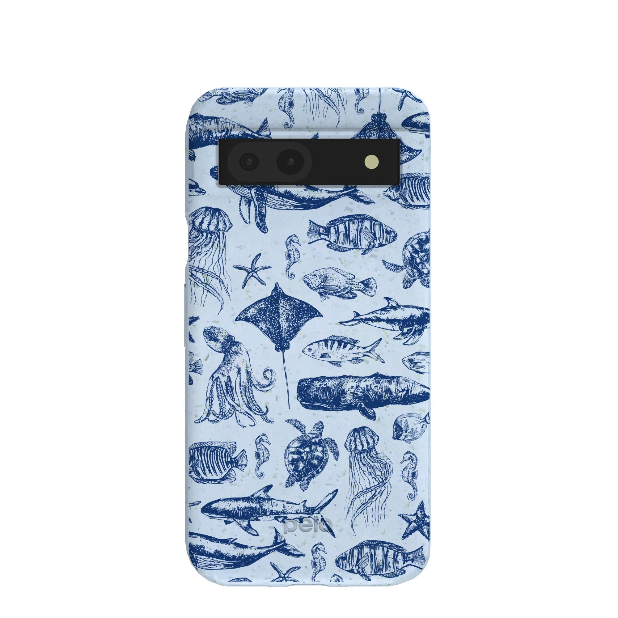 Powder Blue Marine Life Google Pixel 8a Case Refurbished - Pela Case refurbished available on Cerqular