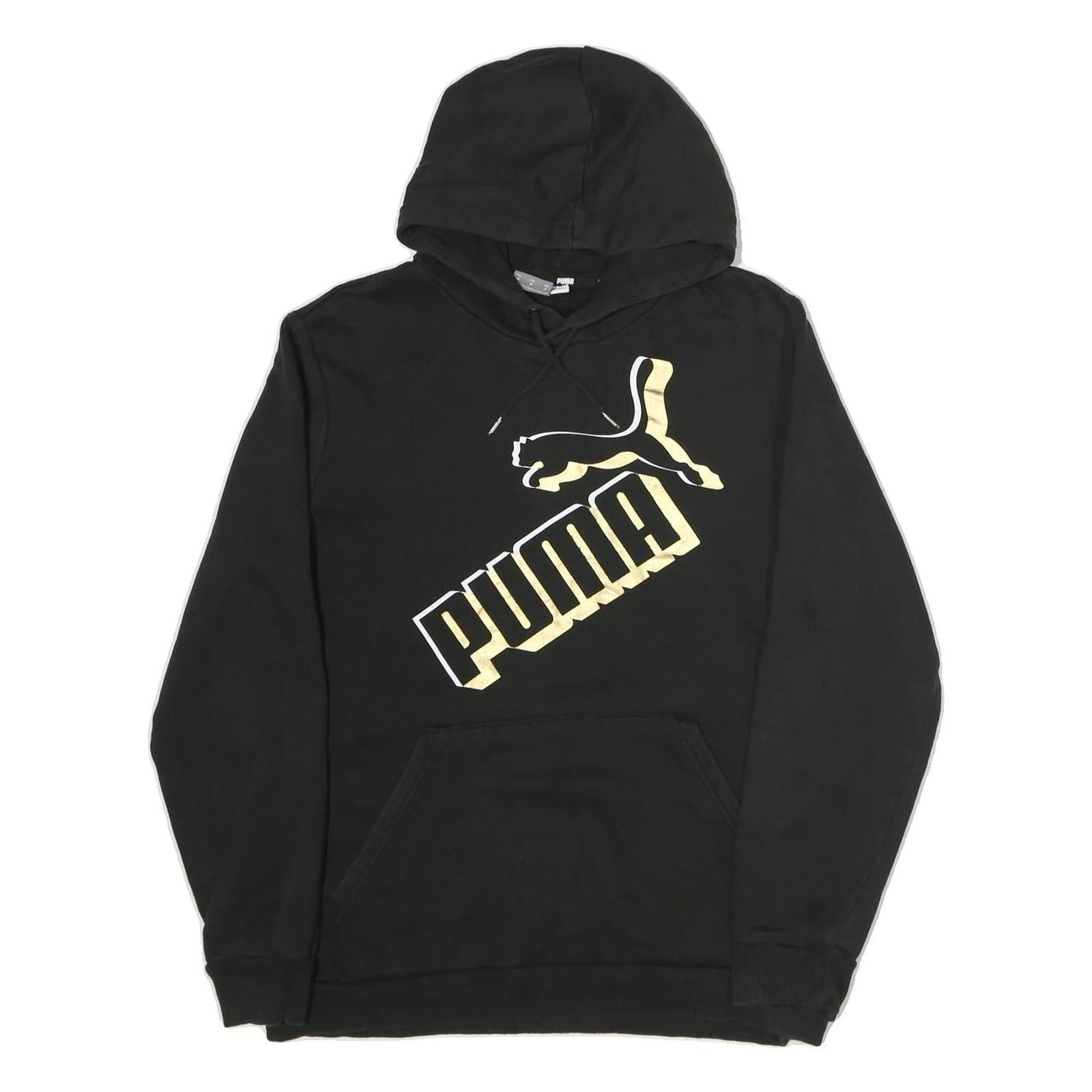 PUMA Mens Black Cotton Hoodie M Pullover Drawstring Casual Sportswear Refurbished - N/A refurbished available on Cerqular
