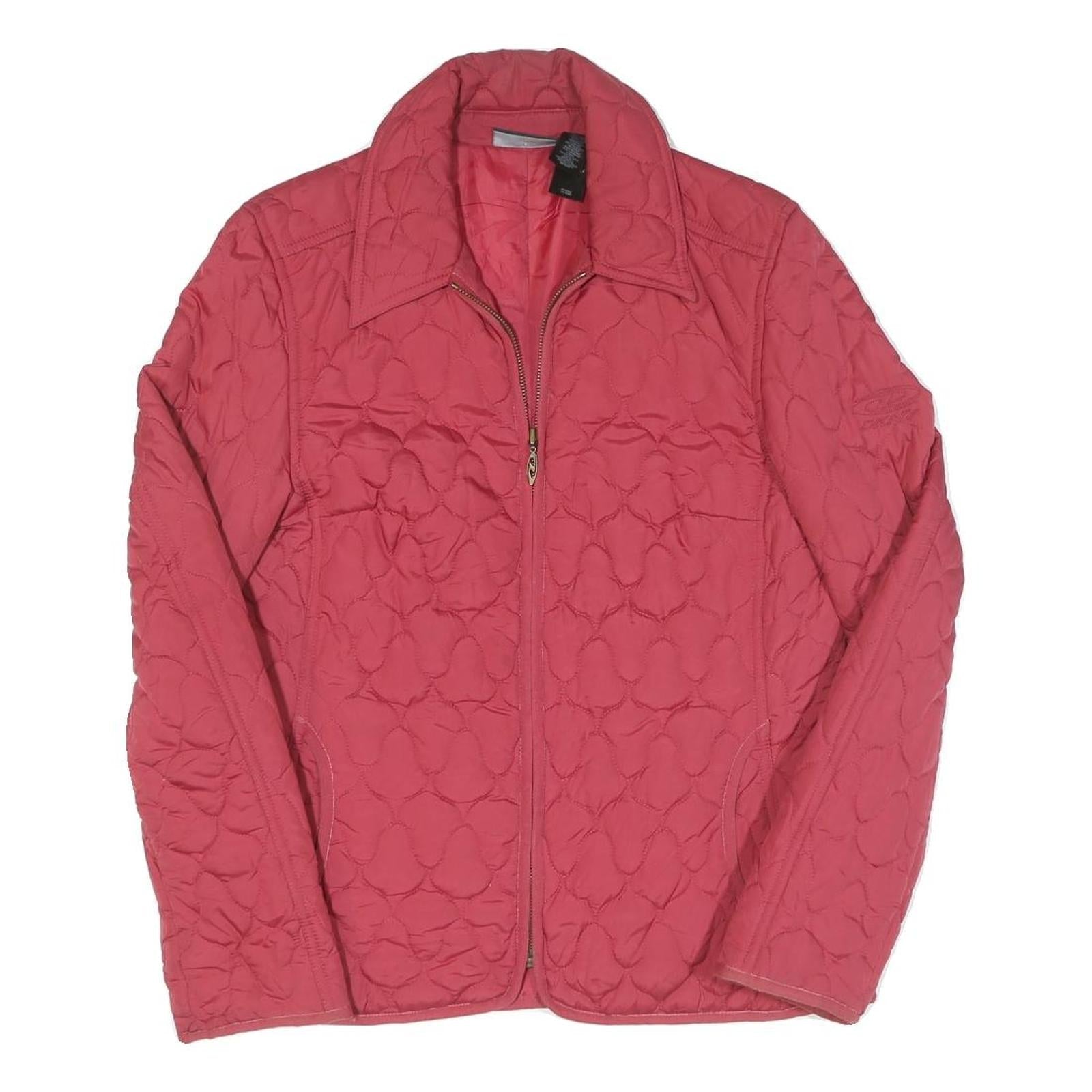 DKNY Womens Pink Quilted Zip Jacket S Polyester Lightweight Warm Outerwear Refurbished - N/A refurbished available on Cerqular