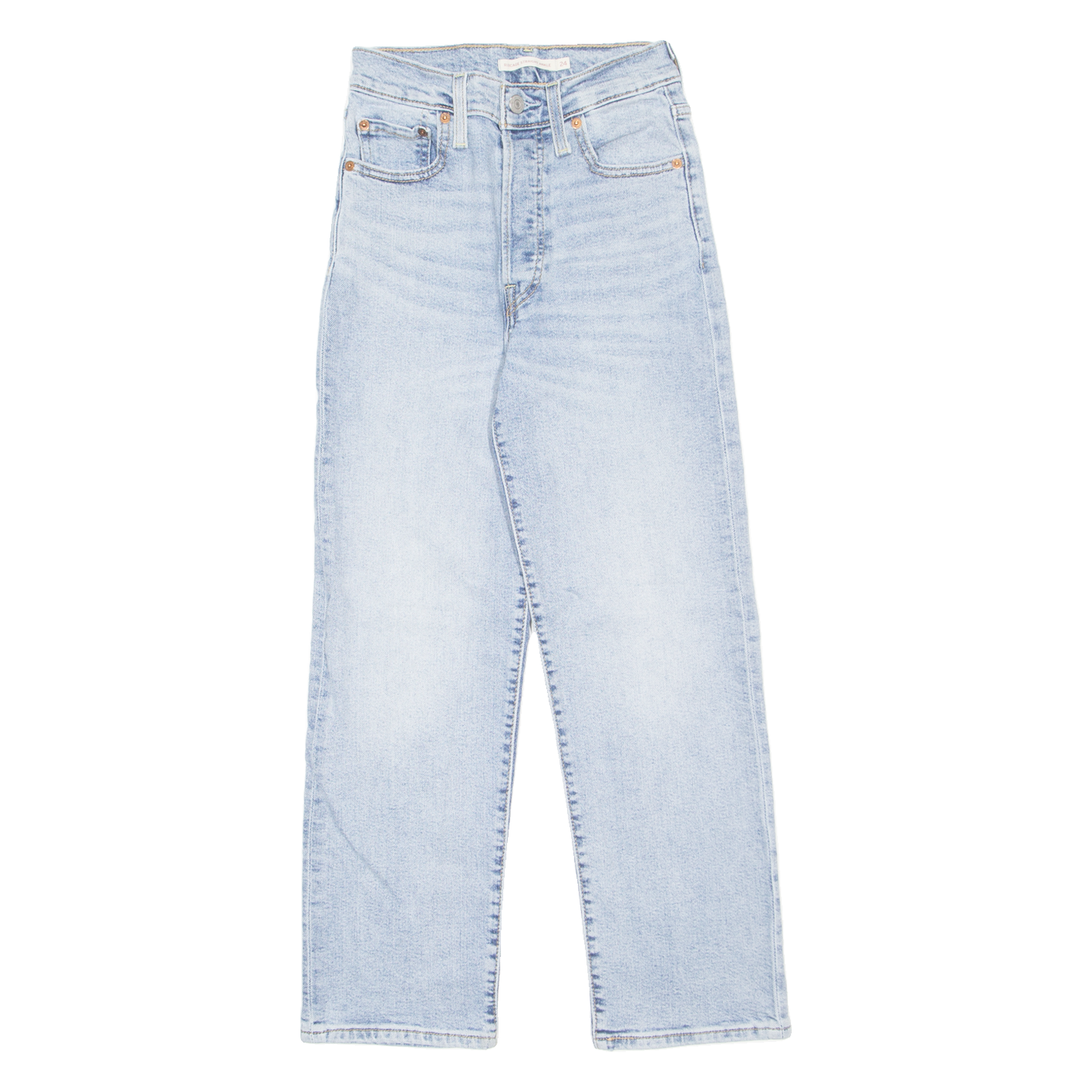 LEVI'S Womens Jeans Blue Regular Straight W24 L27 Refurbished - N/A refurbished available on Cerqular