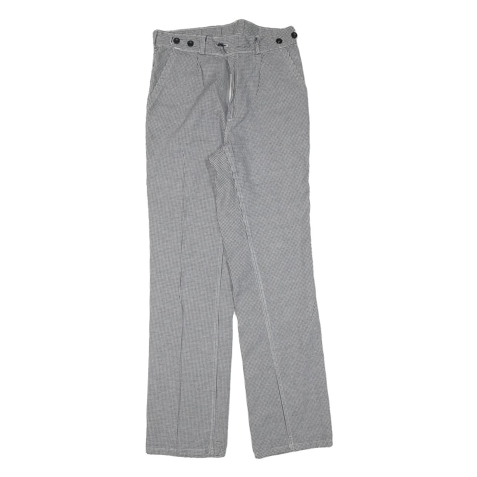 Mens Cotton Blend Regular Fit Straight Black White Check Trousers W30 L33 Refurbished - N/A refurbished available on Cerqular
