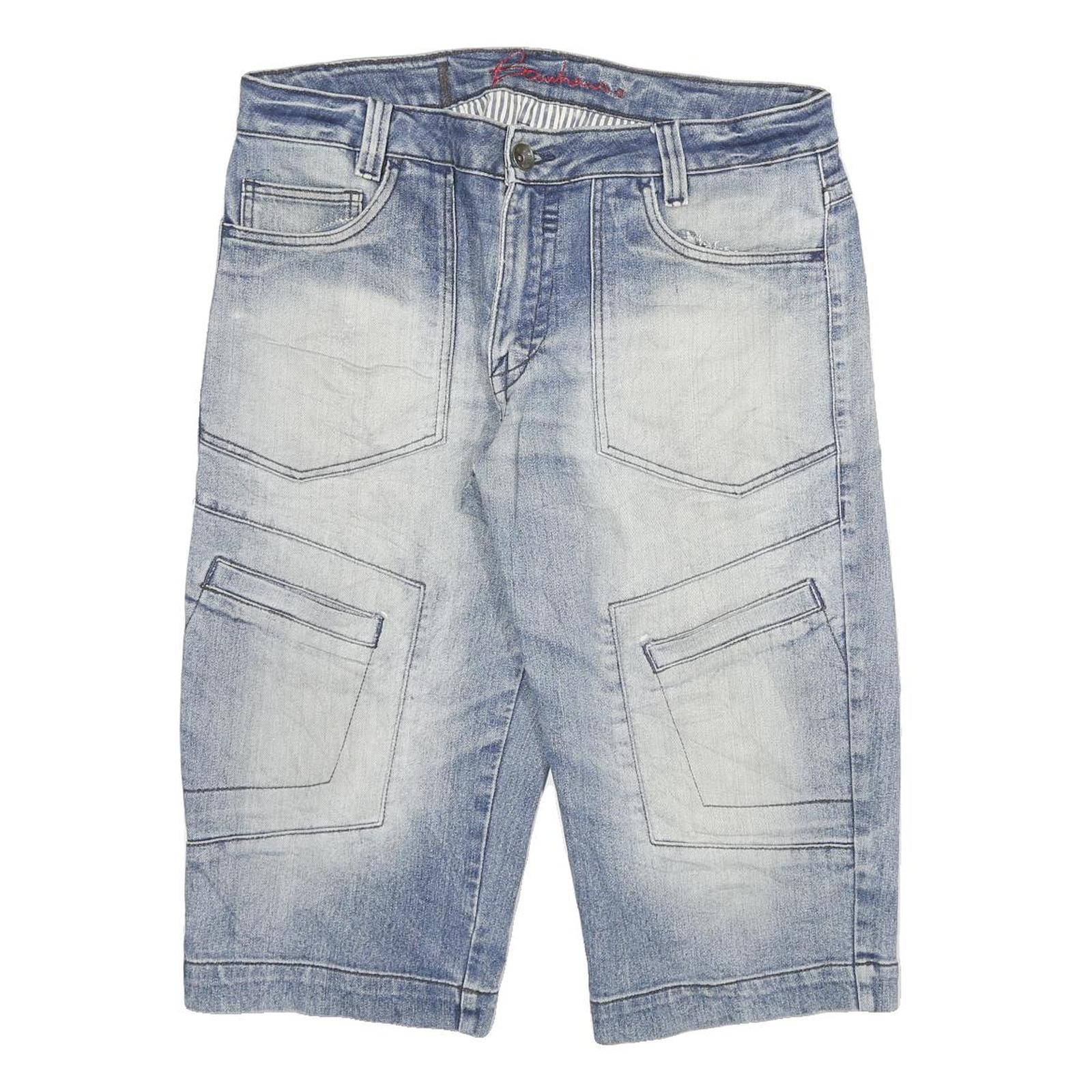 BAURHAUS Mens Denim Blue Cargo Shorts 2XL W36 Casual Cotton Blend Refurbished - N/A refurbished available on Cerqular