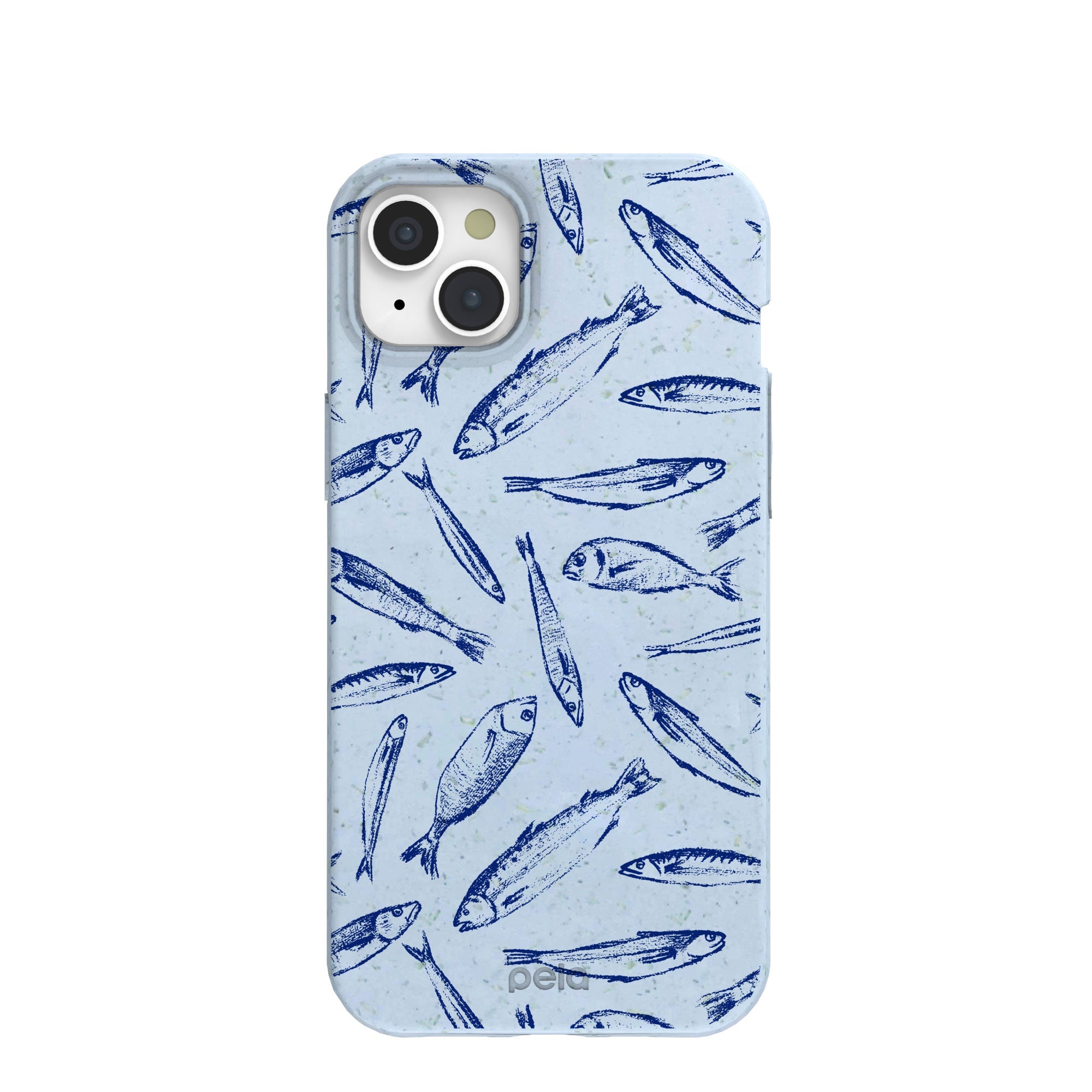 Powder Blue Fishery iPhone 15 Plus Case Refurbished - Pela Case refurbished available on Cerqular