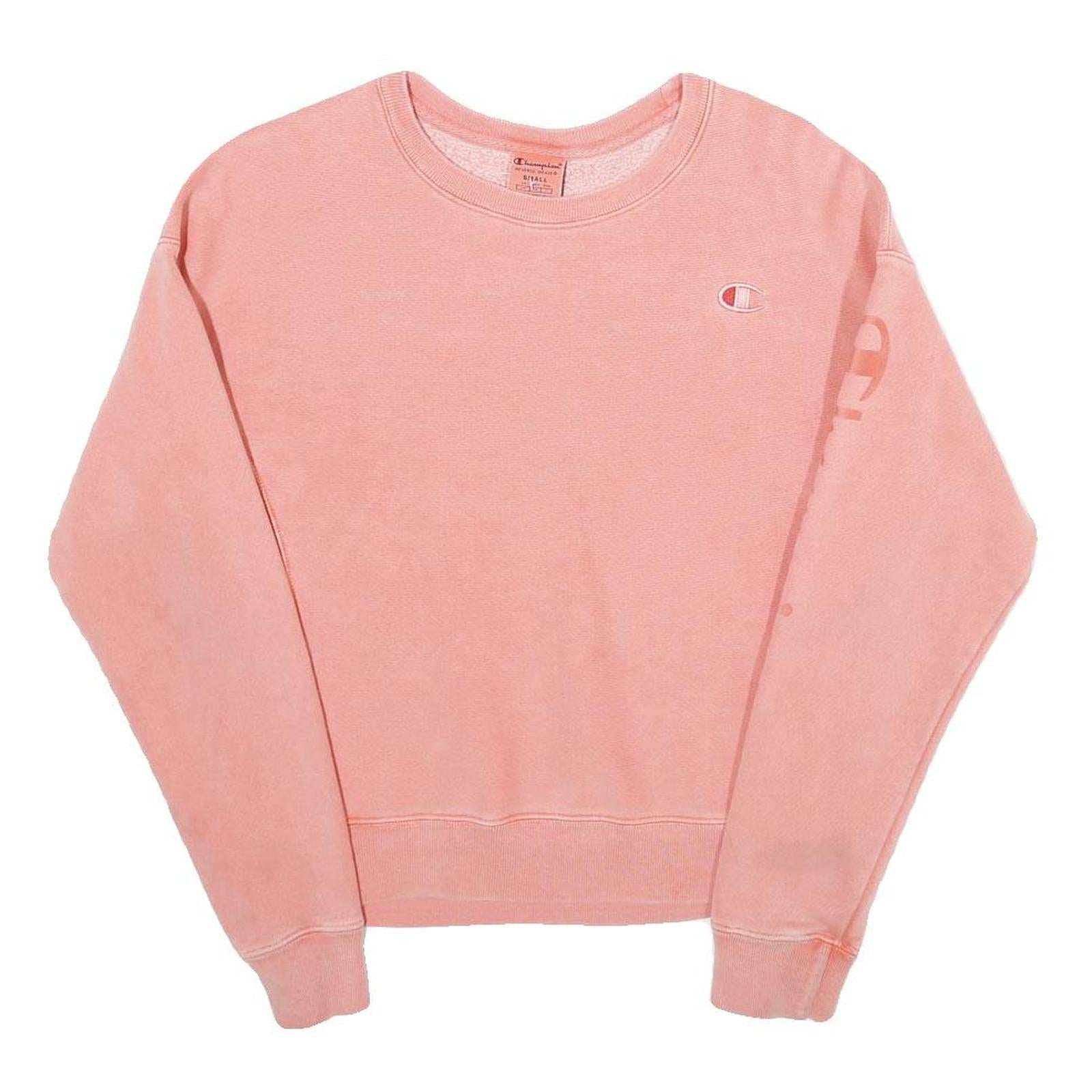CHAMPION REVERSE WEAVE Womens Pink Cotton Blend Crew Neck Sweatshirt S Logo Refurbished - N/A refurbished available on Cerqular