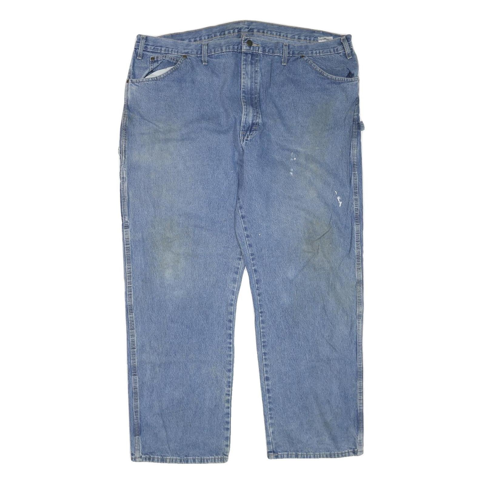 DICKIES Mens Regular Blue Denim Jeans W46 L32 Workwear Straight Cotton Blend Zip Refurbished - N/A refurbished available on Cerqular