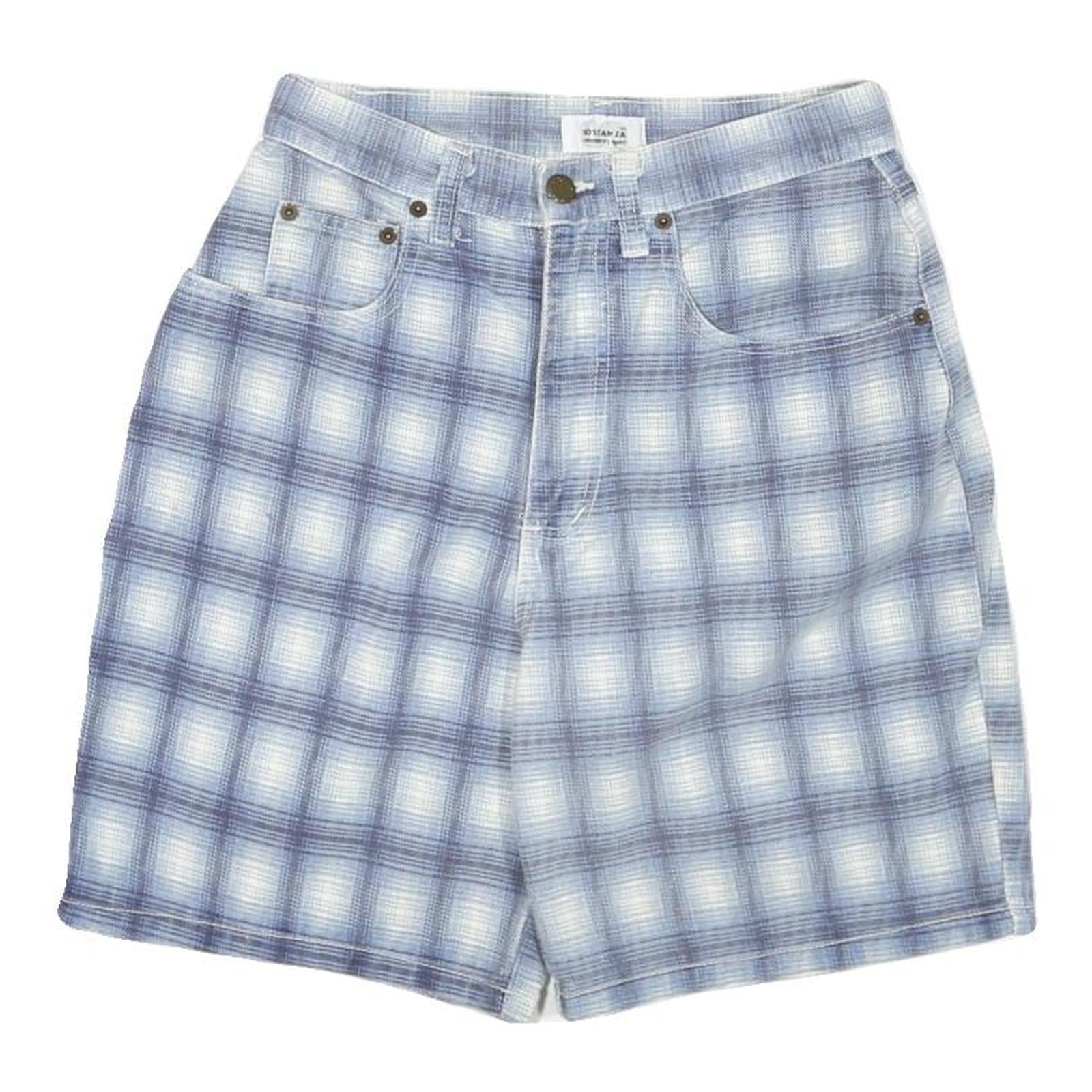 SOSTANZA Womens Shorts Blue Casual Plaid XS W26 Cotton Blend Comfortable Fit Refurbished - N/A refurbished available on Cerqular